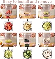 Vista 6 de Strawberry Slicer：Fruit Slicer Cup Veggie Salad Speed Cutter for Strawberries Egg Banana Mushroom Cucumber Kiwi the Kitchen Portable Slicing Tool