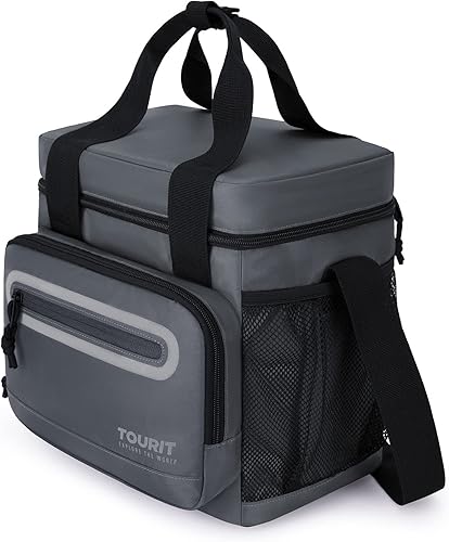 TOURIT Lonchera grande con aislamiento de 14 litros para hombres trabajo escuela gris oscuro