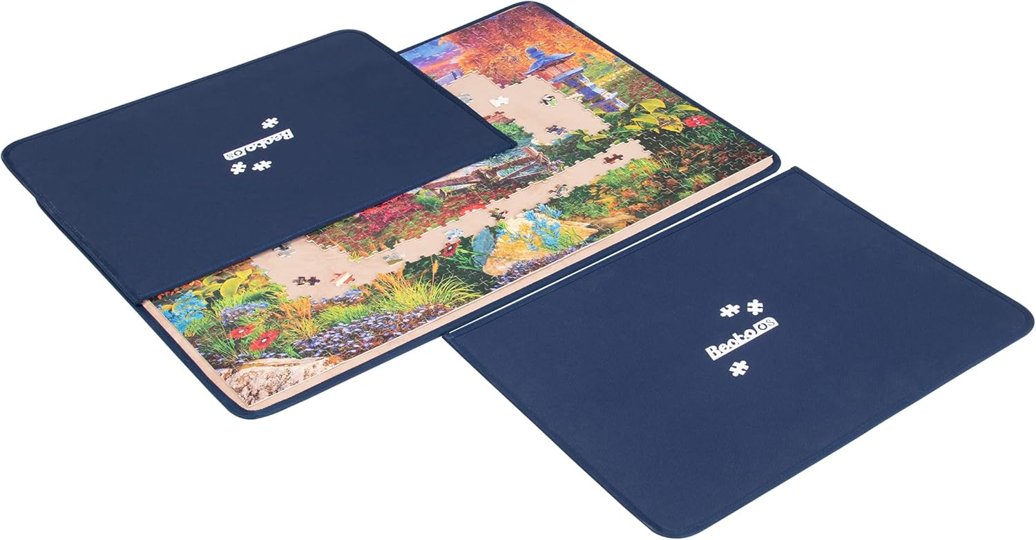 Becko Jigsaw Puzzle Board with 2 Trays Portable Jigsaw Puzzle Mat for