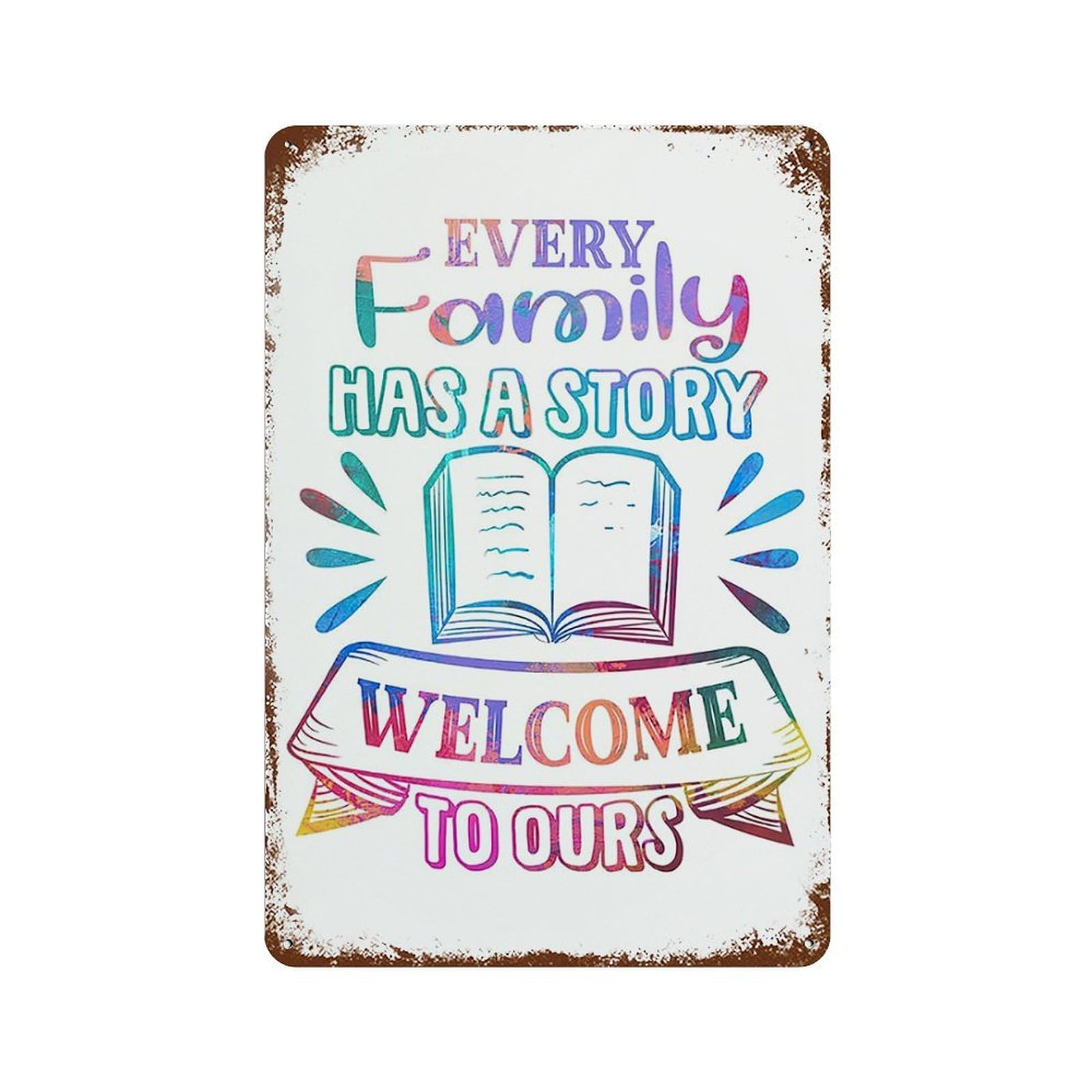 xiaoxiaoshen Quote Every Family Has A Story Wall Decor Art Metal Tin Poster Modern Home Decor Art Home Bar Shop Decorations Vintage Sign 30x20cm