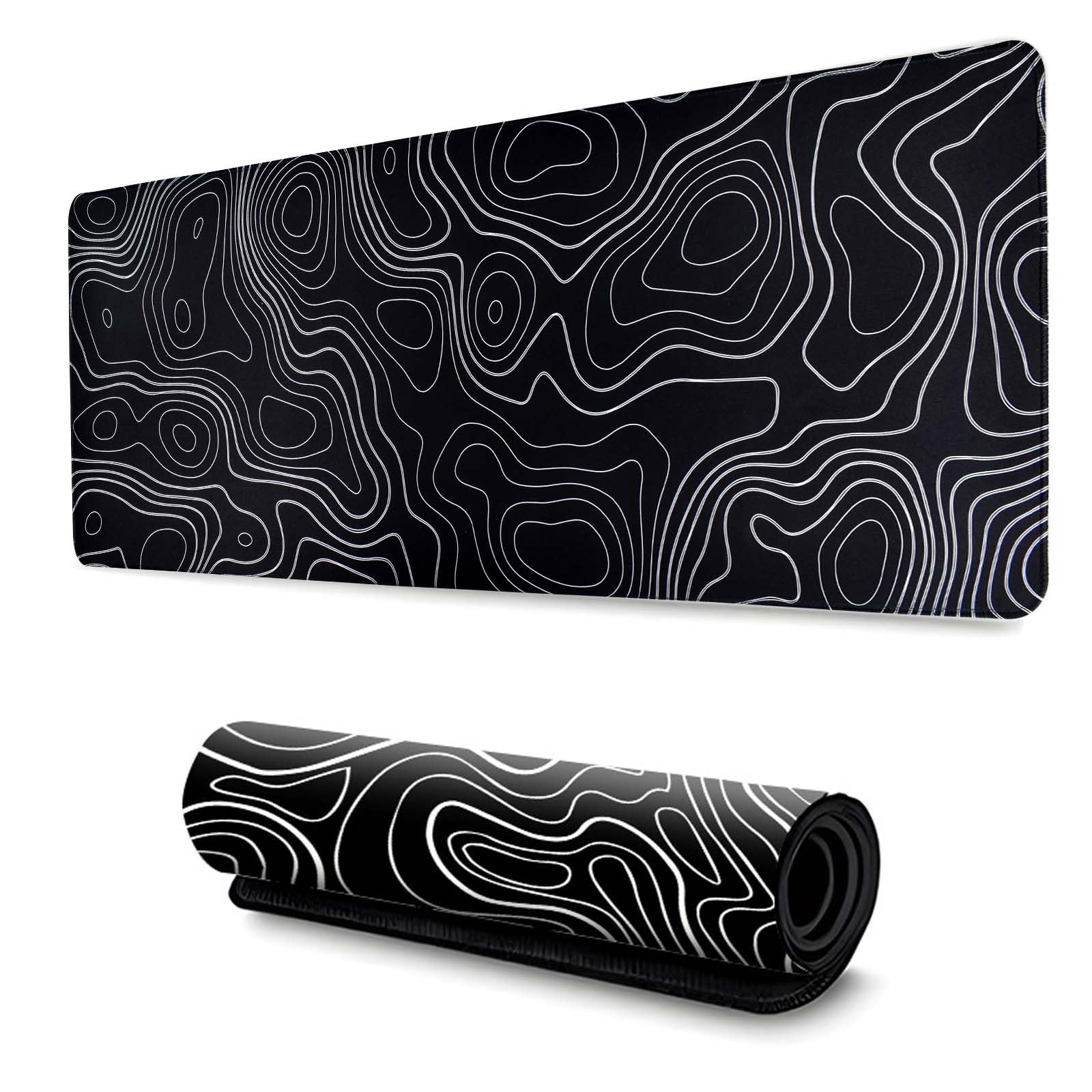 YILANJIN Large Mouse Pad 80 x 30cm, Anti-Skid Gaming Mat with Smooth Surface and Durable Stitched Edges for PC Keyboard (Black)