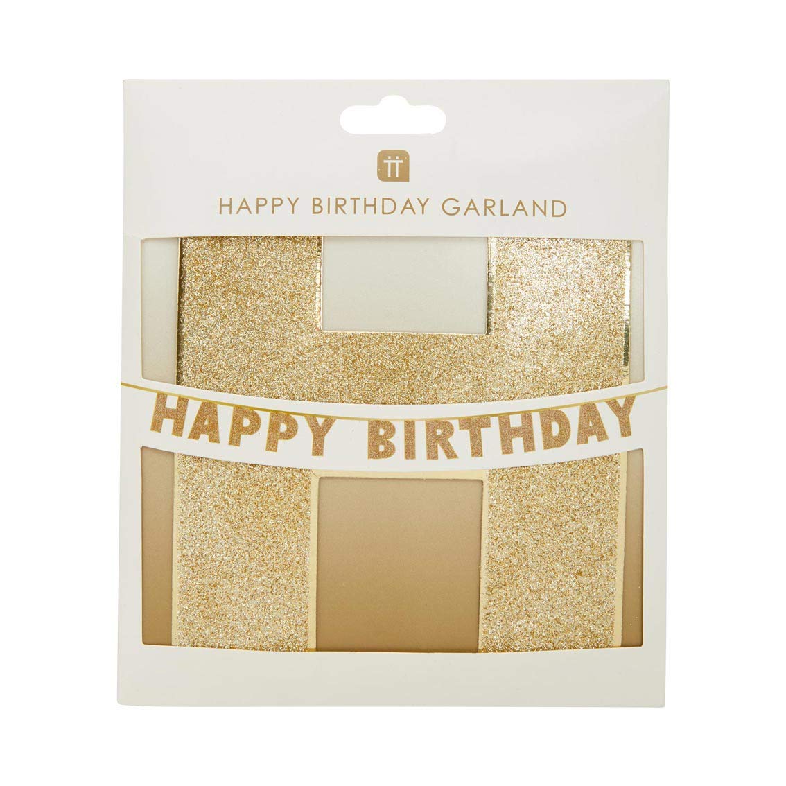 3 metres Party Decorations Glitter Finish-Stylish and Impactful, Gold Happy Birthday Garland. 3M, LUXE-GARLAND-HB