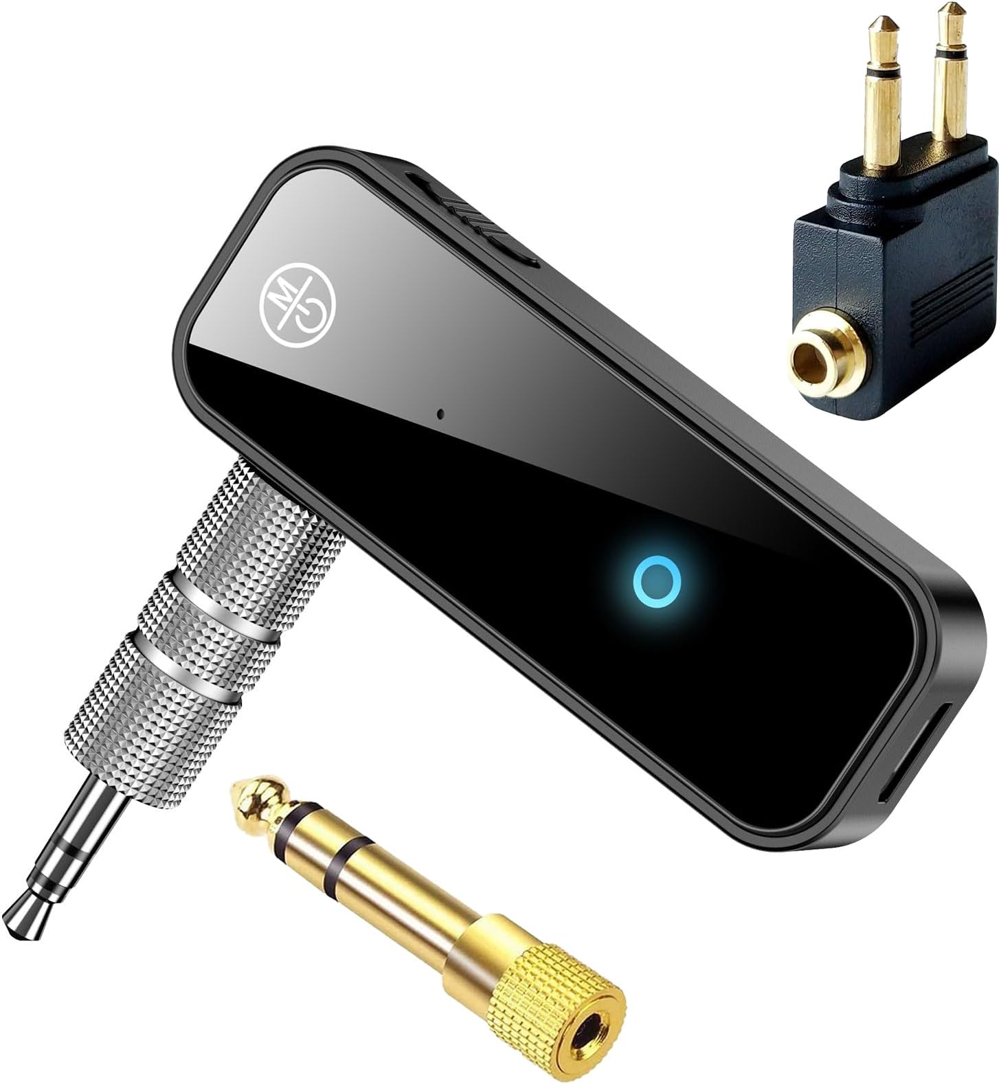 Bluetooth Transmitter Receiver Wireless Adapter with 6.35mm to 3.5mm Aux Adapter Airplane Headphone Adapter