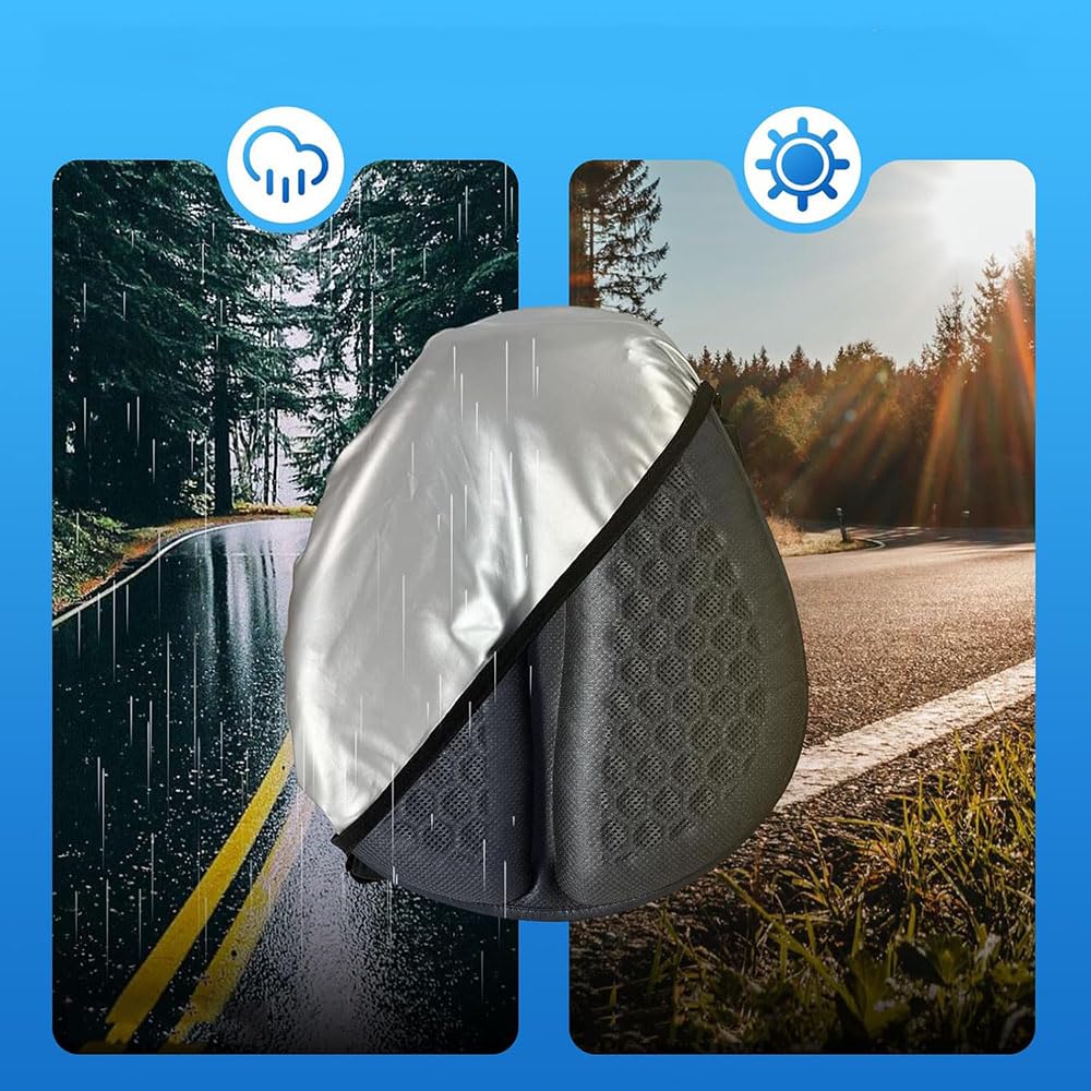 Coussin De Selle Moto Gel pour BMW R1300GS R 1300 R1300 GS 1300GS,3D Respirant Nid d'abeille avec Housse De Pluie,Assise Ergonomique Anti-Chocs Confort