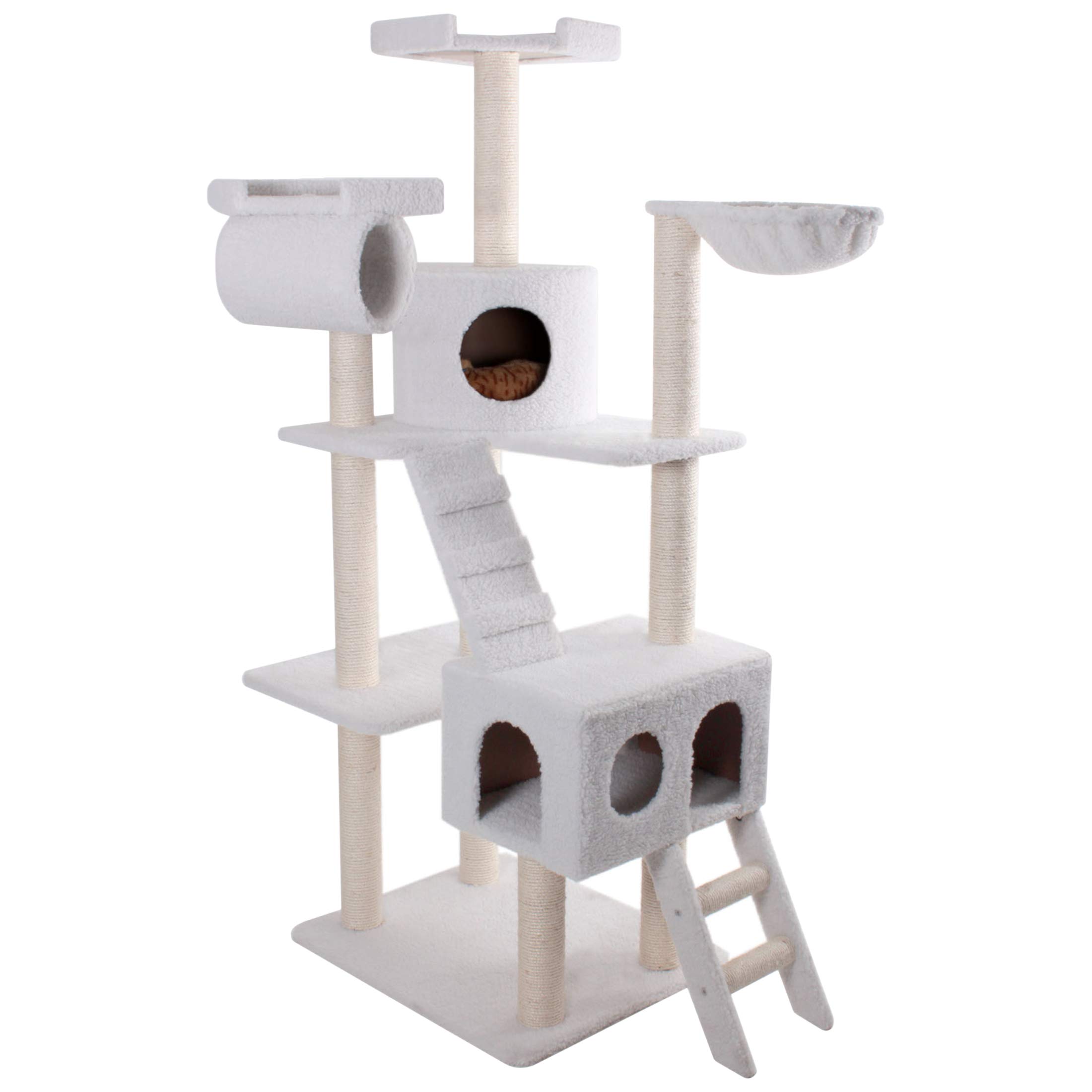 Majestic Pet Products 73 inch Beige Casita Cat Furniture Condo House Scratcher Multi Level Pet Activity Tree