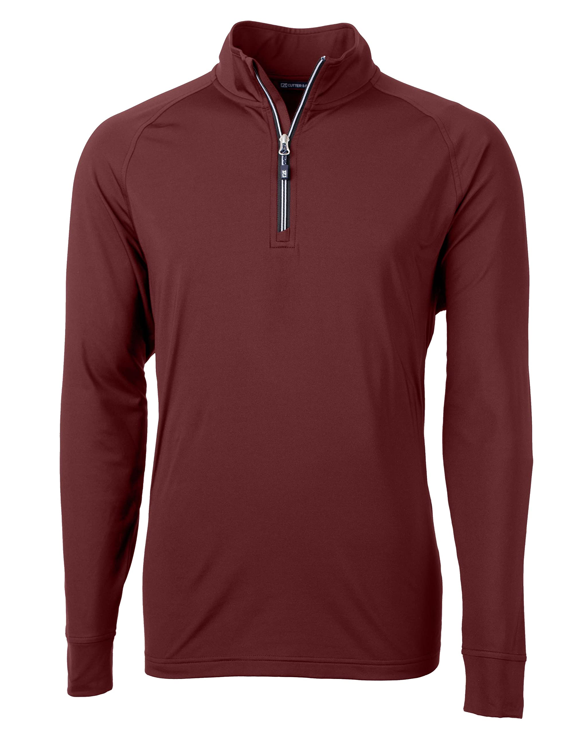 Cutter & Buck Men's Adapt Eco Knit Stretch Recycled Long Sleeve Quarter Zip Pullover Shirt, Bordeaux, S