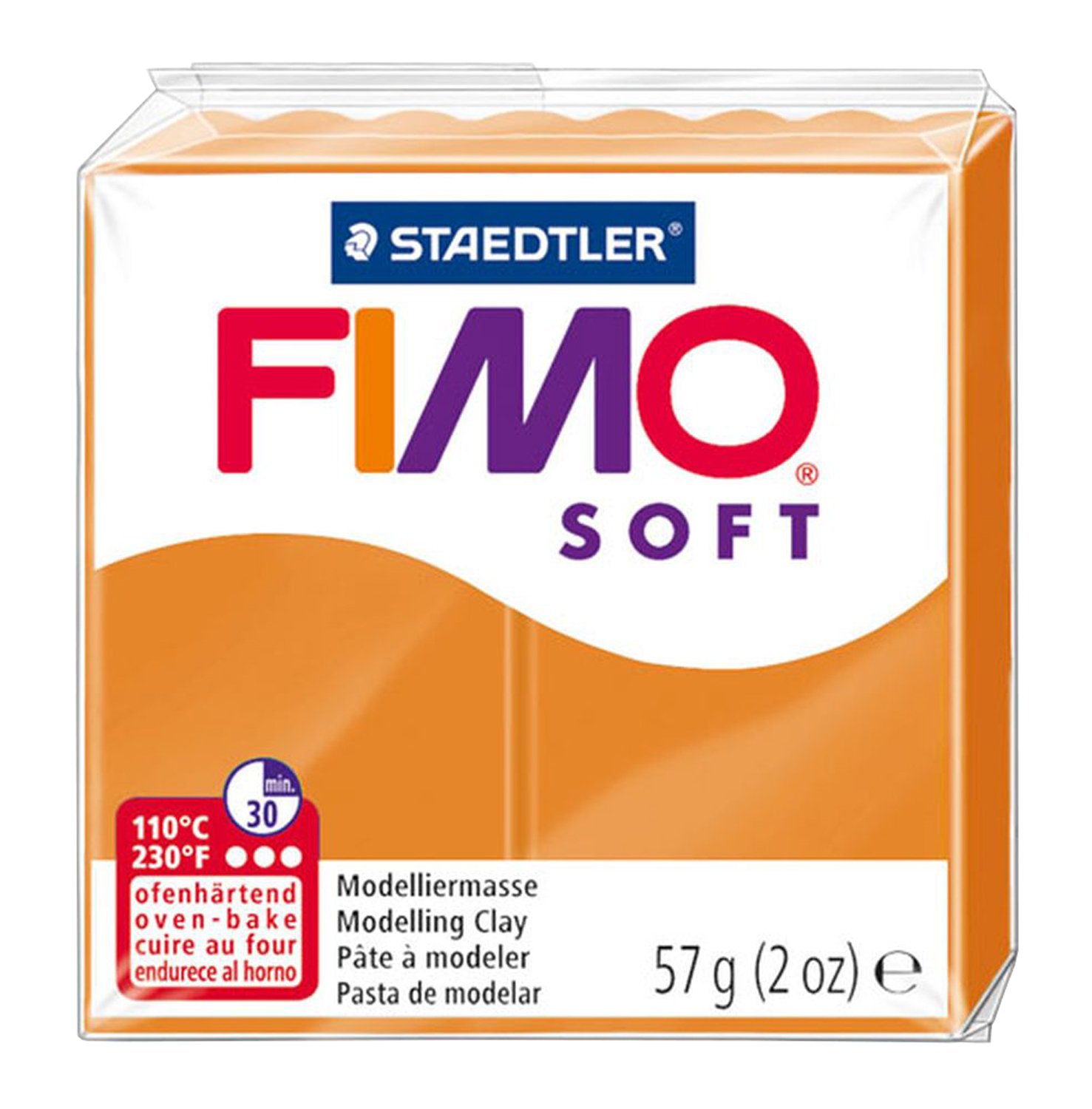 Staedtler 8020-41. Pasta para modelar de color naranja solar Fimo Soft. Caja con 1 pastilla de 57 gramos.