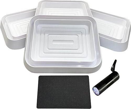 Interceptores de chinches de cama, extragrande, XL, color blanco, con almohadillas antideslizantes y luz negra LED UV, paquete de 4