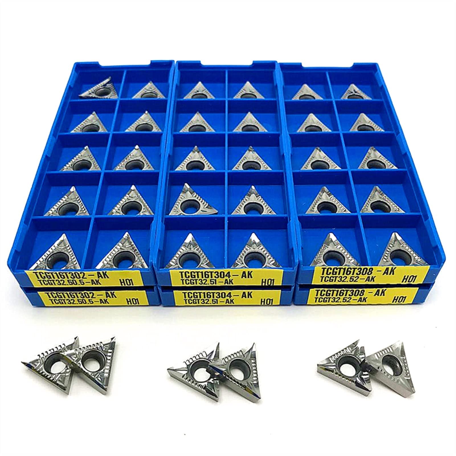 Plaquettes en carbure, mini plaquettes en carbure, TCGT110202 TCGT110204 TCGT16T302 TCGT16T304 TCGT16T308 Insert en aluminium Outil de tournage interne Insert de tournage de tour (taille : TCGT16T308