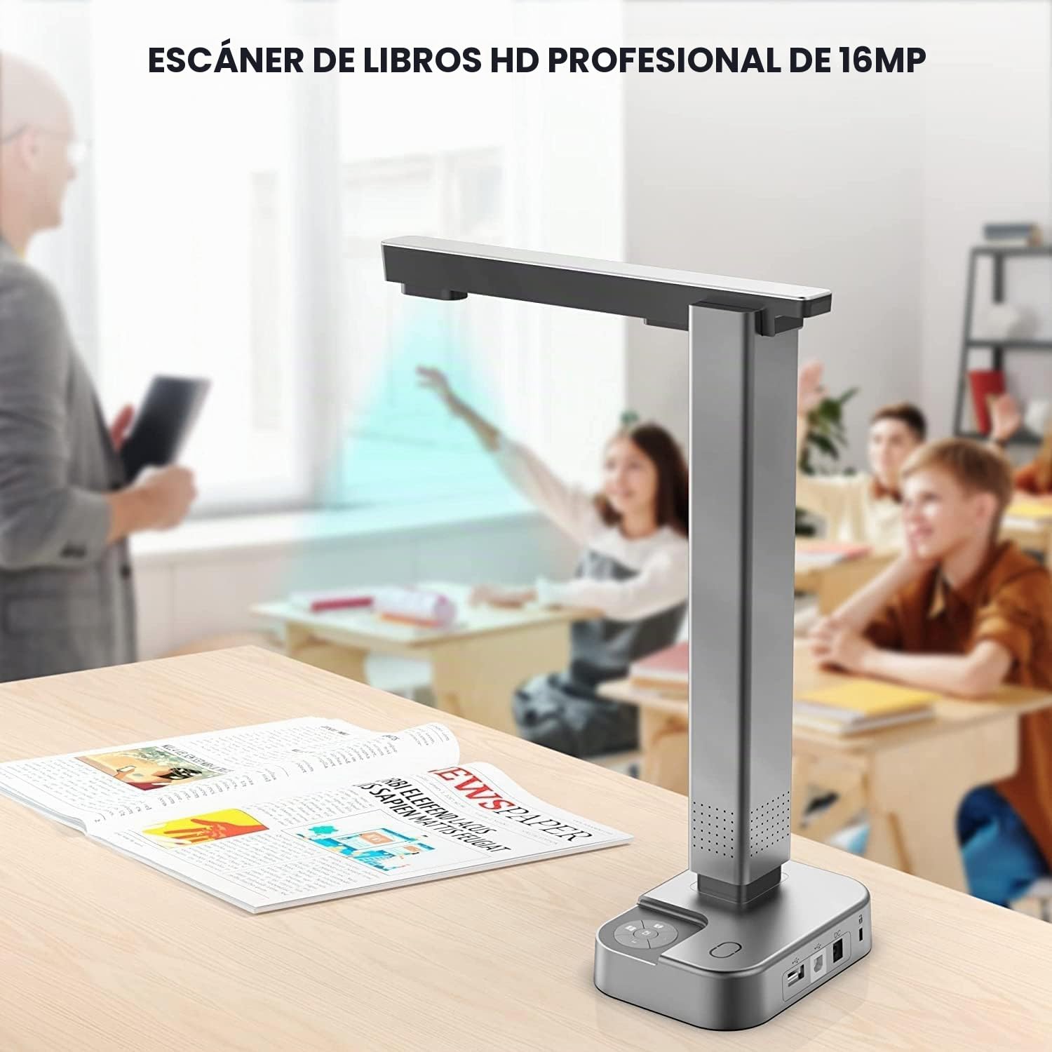 JOYUSING Escáner de libros y documentos de 16 MP, tecnología de nivelación y descarga automática de 2ª generación, A3, A4, OCR, convertir a PDF/Word/Txt/Excel en Windows y PDF