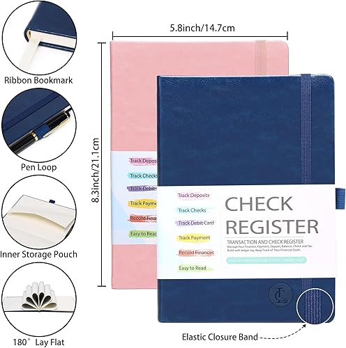 Miniatura 2 de Registro de cheques, libro de registro de transacciones de cuenta para chequera personal para pequeñas empresas, seguimiento de pagos, depósitos,