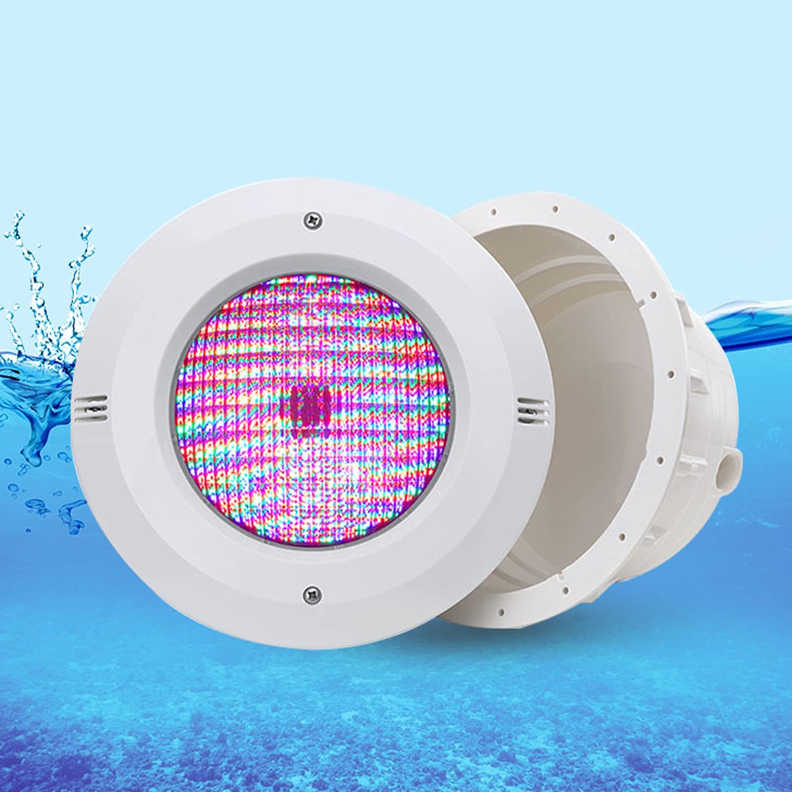 IluminacióN de Piscinas con ABS Nicho, PAR56 12V CA Bombillas LED para Focos IP68 a Prueba de Agua Empotrado Lámpara Subacuática para Piscina (Color : RGB, Size : 15W)