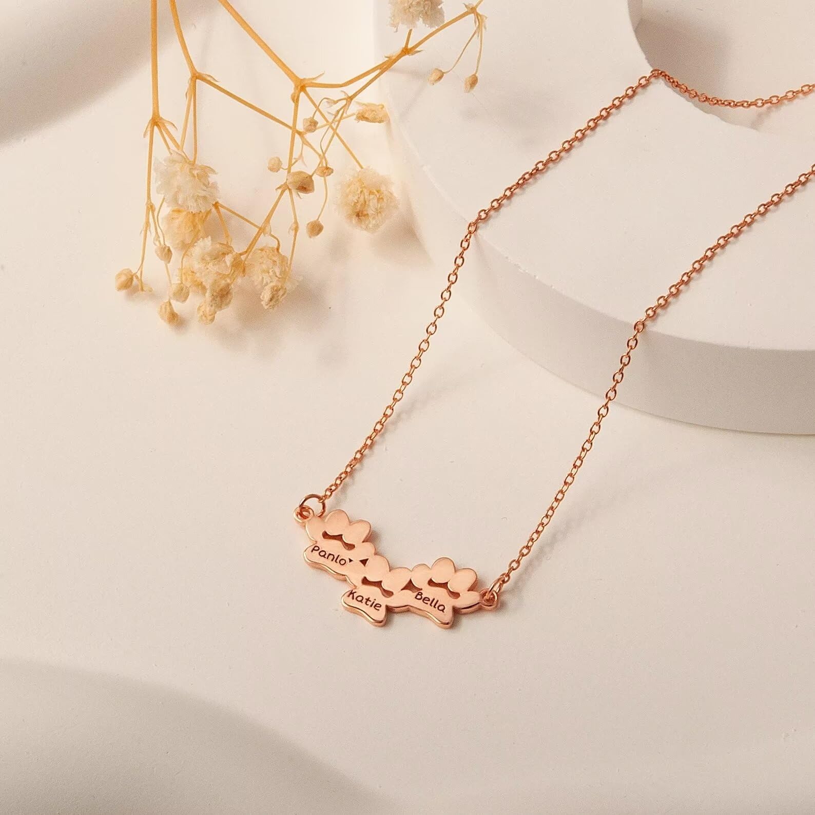 Collana personalizzata con stampa a zampa - Mini collana con nome con stampa a zampa in argento sterling 925 - Collana personalizzata con nome per animali domestici - Regalo per la festa della