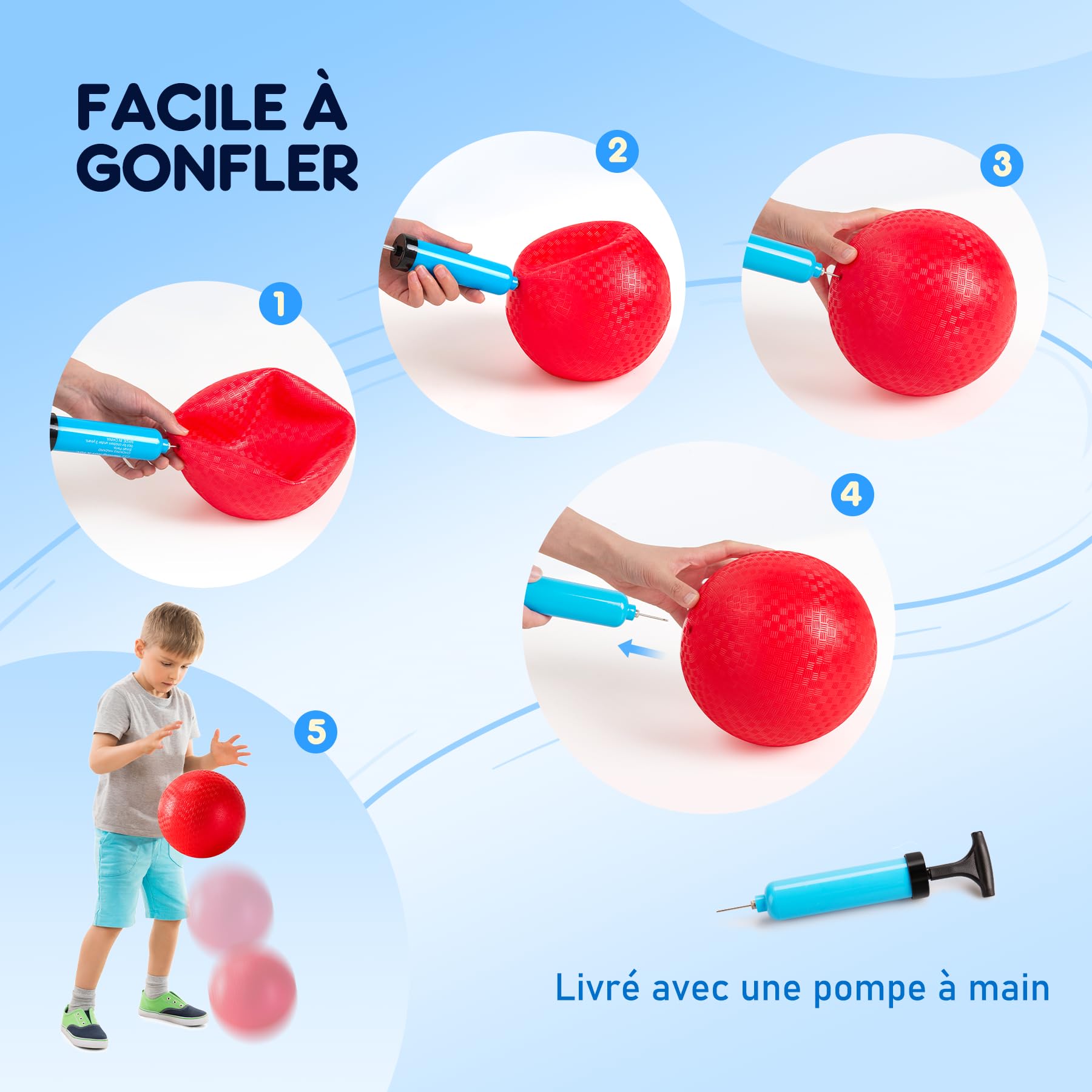 U&C Planet 12 Paquets de balles de Terrain de Jeu 8.5 inch Kickballs Set Dodge Ball avec Pompe Ballons de Handball Soft Boucy Balls Rainbow Balls Play Camps Garden