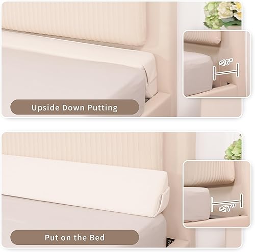 Miniatura 3 de Aurako Almohada de cuña para cama tamaño King, almohada para cabecero, colchón de cuña, relleno de huecos de cama, triángulo, cuñas de espuma