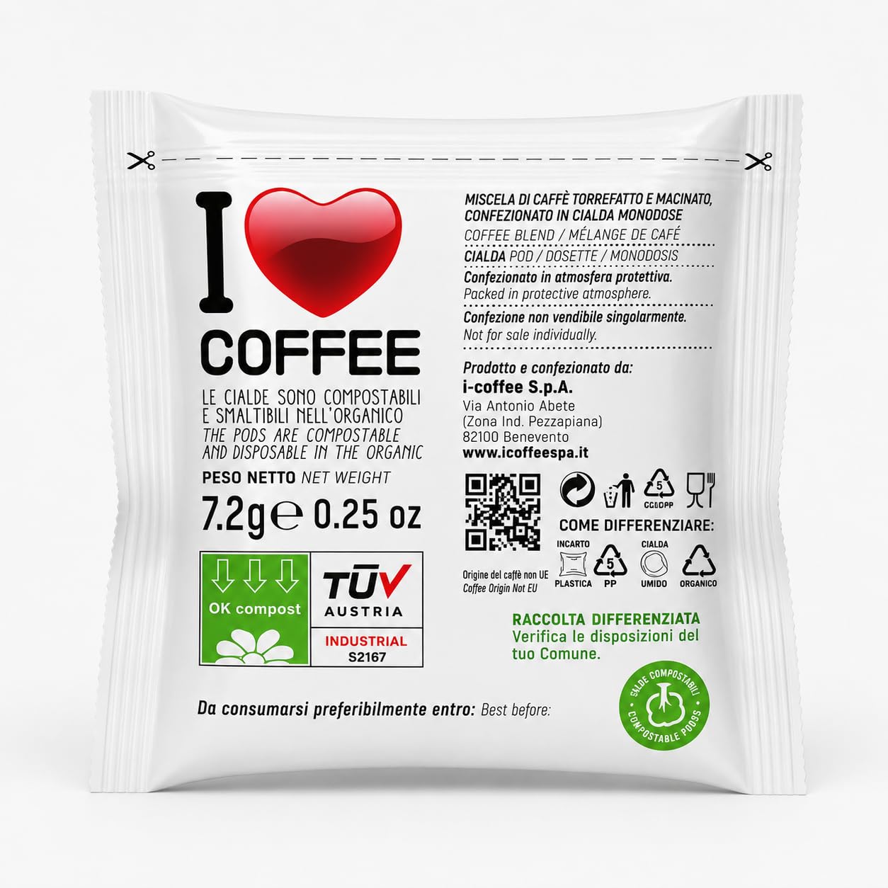 I Love Coffee Cialde Miscela Rossa, Box da 750 Cialde | Box da 750 Cialde, Miscela Rossa, Cialde Caffè