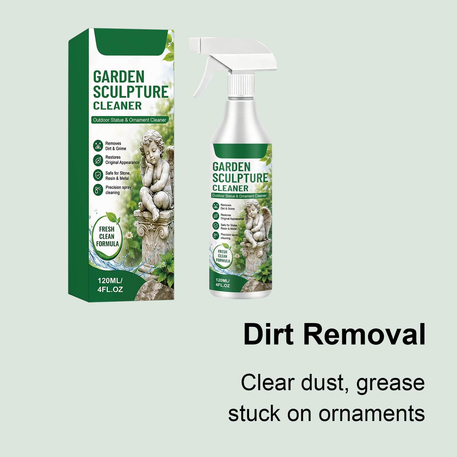 Potente spray detergente per sculture da giardino, detergente quotidiano per la cura delle pietre multi-superficie, soluzione per statue all'aperto, decorazioni da cortile e accessori da giardino