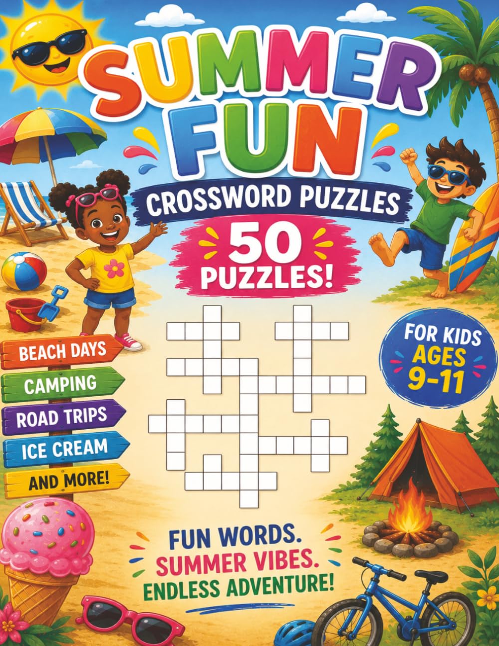 Summer Fun Crossword Puzzles for Kids ages 9-11: Boost Your Brainpower: Summer Fun Crosswords for Kids ages 9-11! Fun and Educational! (Educational Kids Crossword Puzzles)