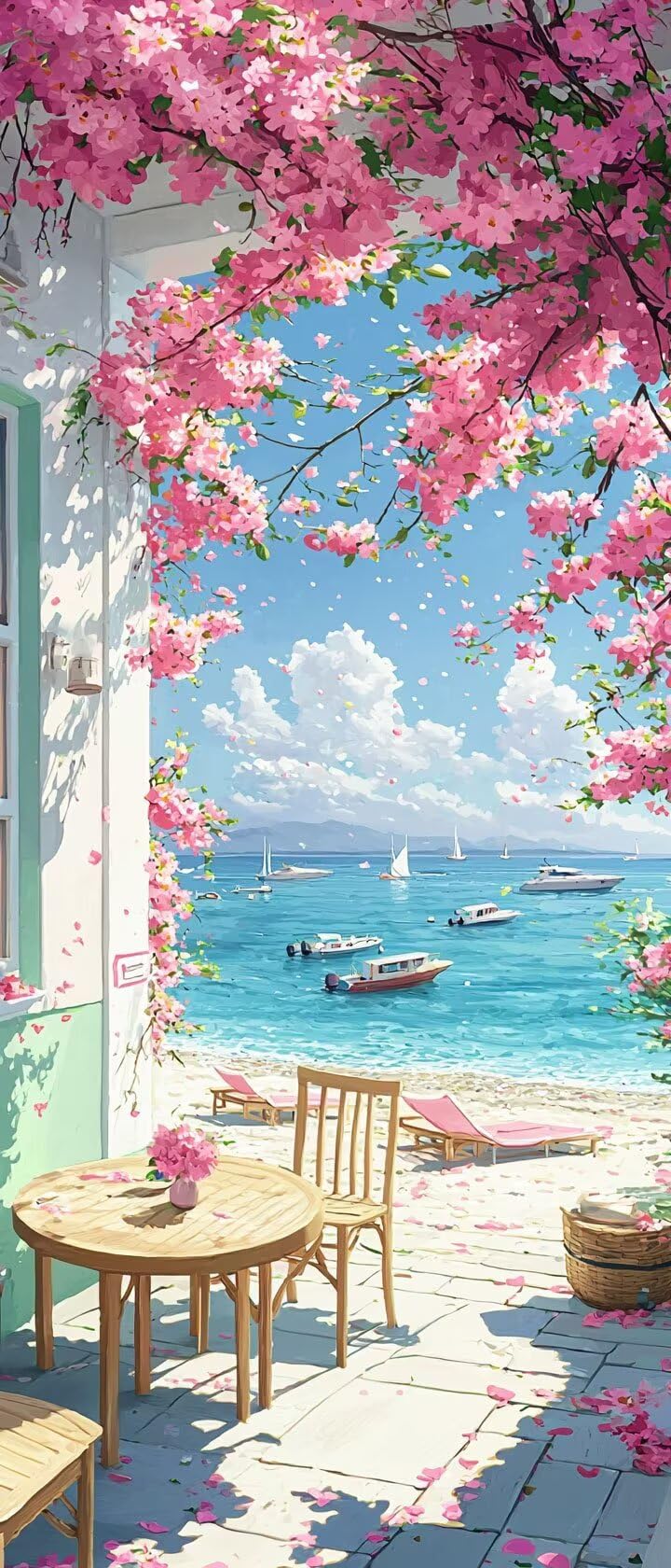Malen Nach Zahlen 50x150cm Leinwand Küste Malen Nach Zahlen Erwachsene mit Ohne Rahmen, DIY Kreativ Set für Erwachsene mit Pinseln und Acrylfarbe, Zimmer Deko Aussicht Landschaft Geschenk, P0M-821