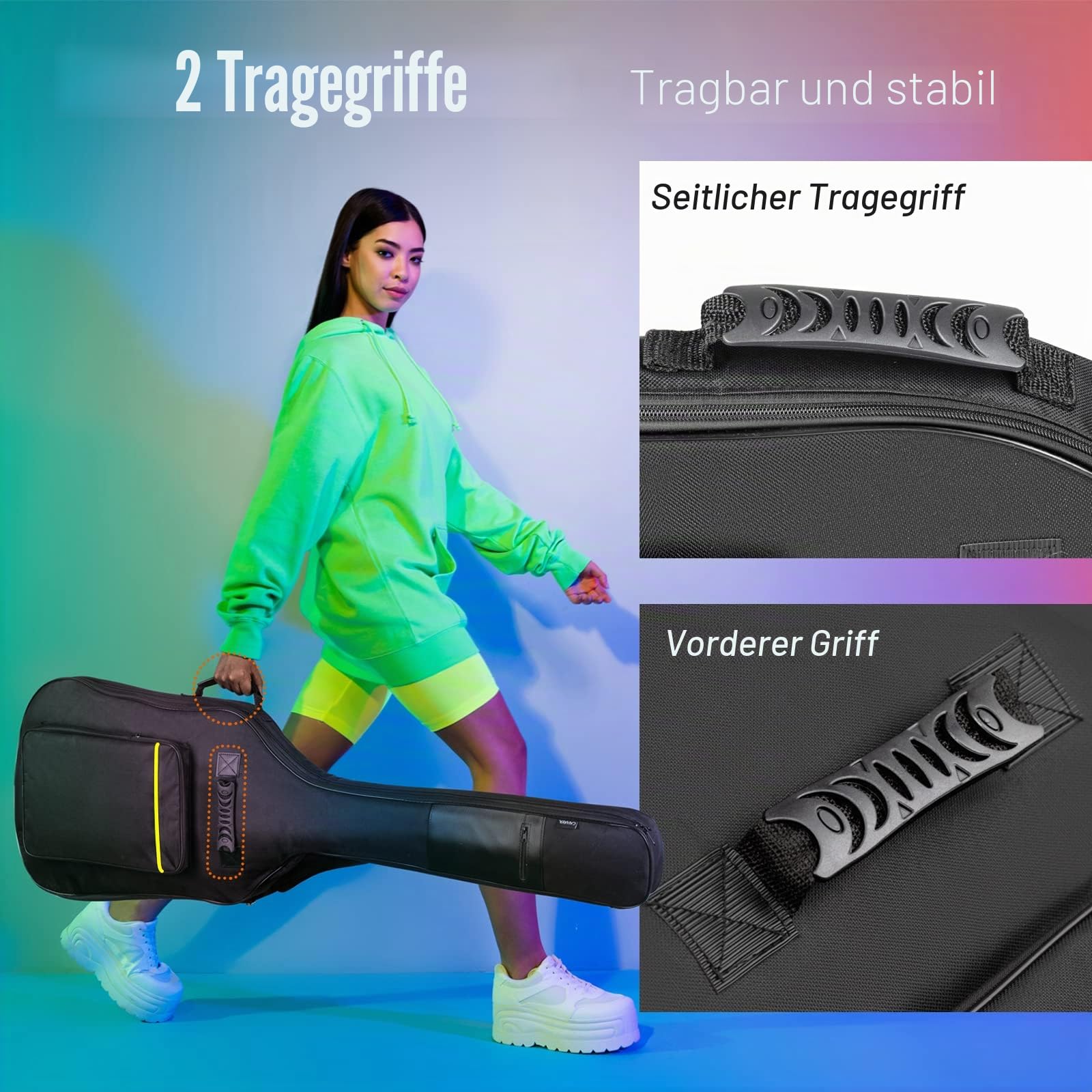 CAHAYA Bass Tasche E-Bass Tasche Performance-Tasche Elektrische Bass Gitarrentasche gepolstert Reißfest und Wasserfest CY0222