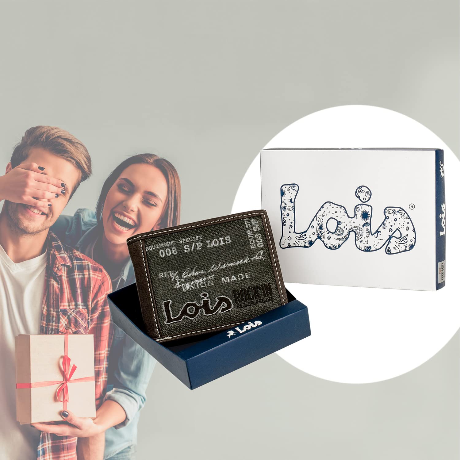 Lois - Cartera Juvenil Marron De Lona-PVC Resistente para Chico Deporte Casual con Bolsillo Monedero Cremallera Ideal para Adolescente Y Jovenes