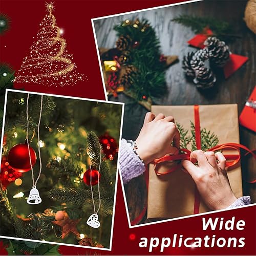 Miniatura 4 de arricraft 100 adornos de Navidad de madera de 2 estilos, adornos colgantes de Navidad sin terminar, manualidades, mini rebanadas de madera en