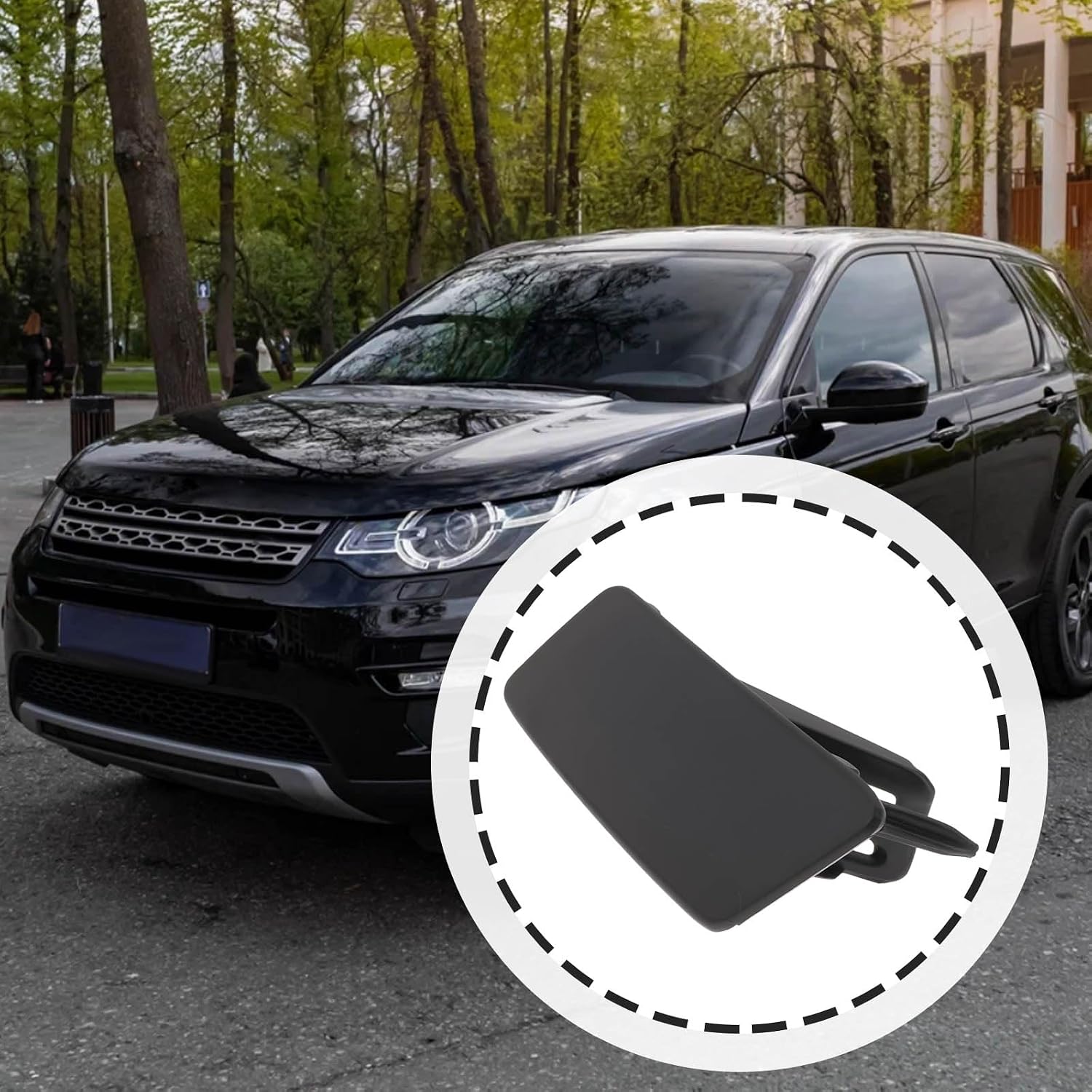 Car Left Front Bumper Headlight Washer Cover LR061225 Compatible with Land Rover Discovery Sport 2015-2019