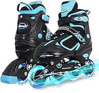 Vista 11 de MammyGol Adjustable Inline Skates for Kids Boys Girls Youth Beginner with Light up Wheels Ages 4-16