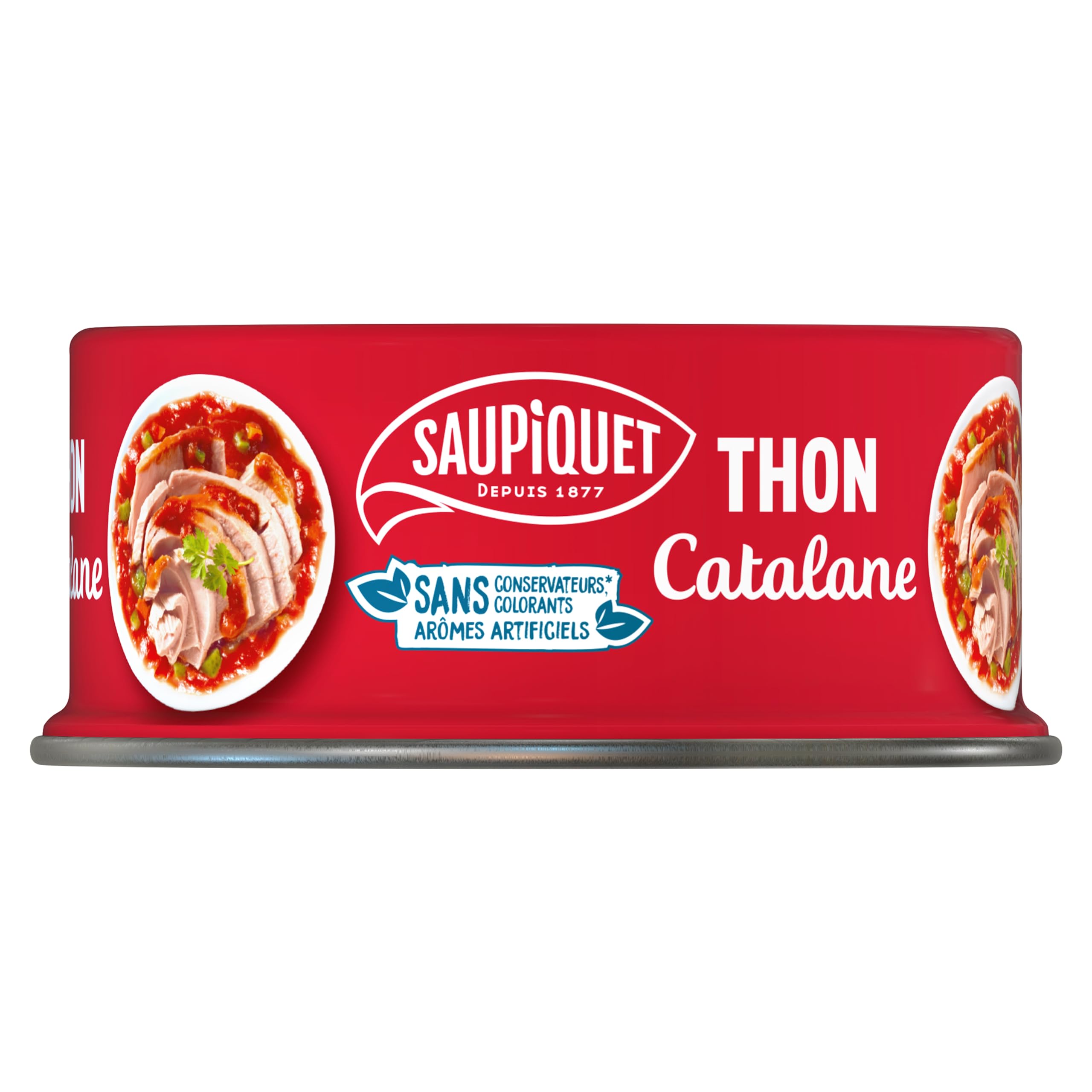 SAUPIQUET - Thon Sauce Catalane - À Consommer Chaud ou Froid - Issu d'une Pêche Traçabilité Garantie - 14 Conserves (252 g)