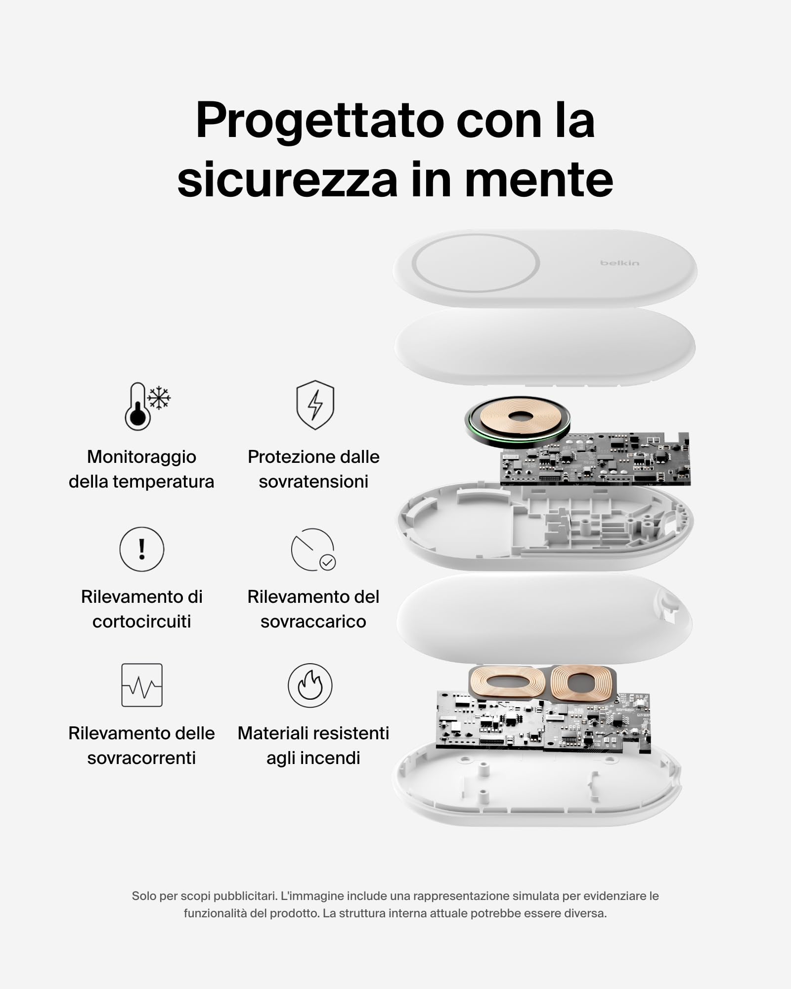Belkin BoostCharge Caricabatteria wireless magnetico e pieghevole Qi2 da 15 W, caricatore rapido portatile compatibile con MagSafe e StandBy, per dispositivi Qi2, iPhone 16, 15, 14 13 e 12, bianco