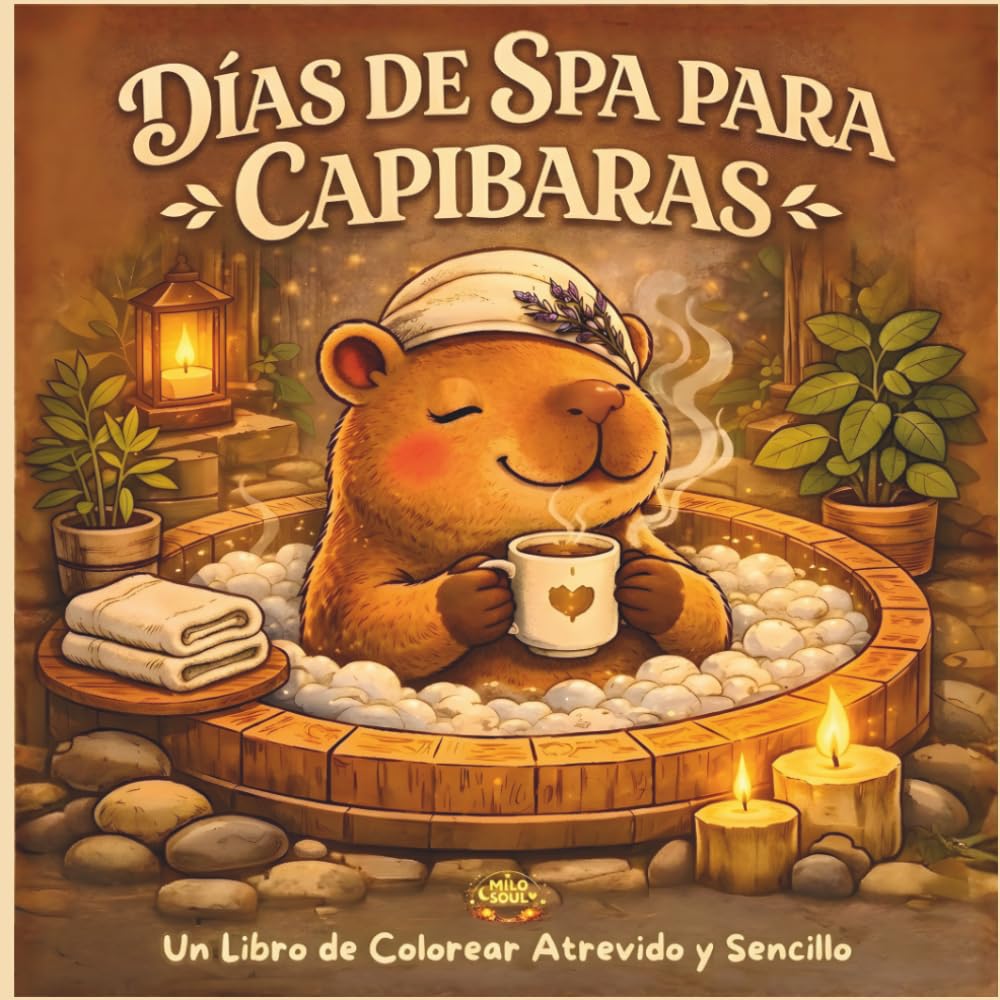 Días de Spa con Capibara: Un libro para colorear bold and easy con rituales de spa, baños cálidos y momentos de autocuidado acogedor (Rituales de Calma)