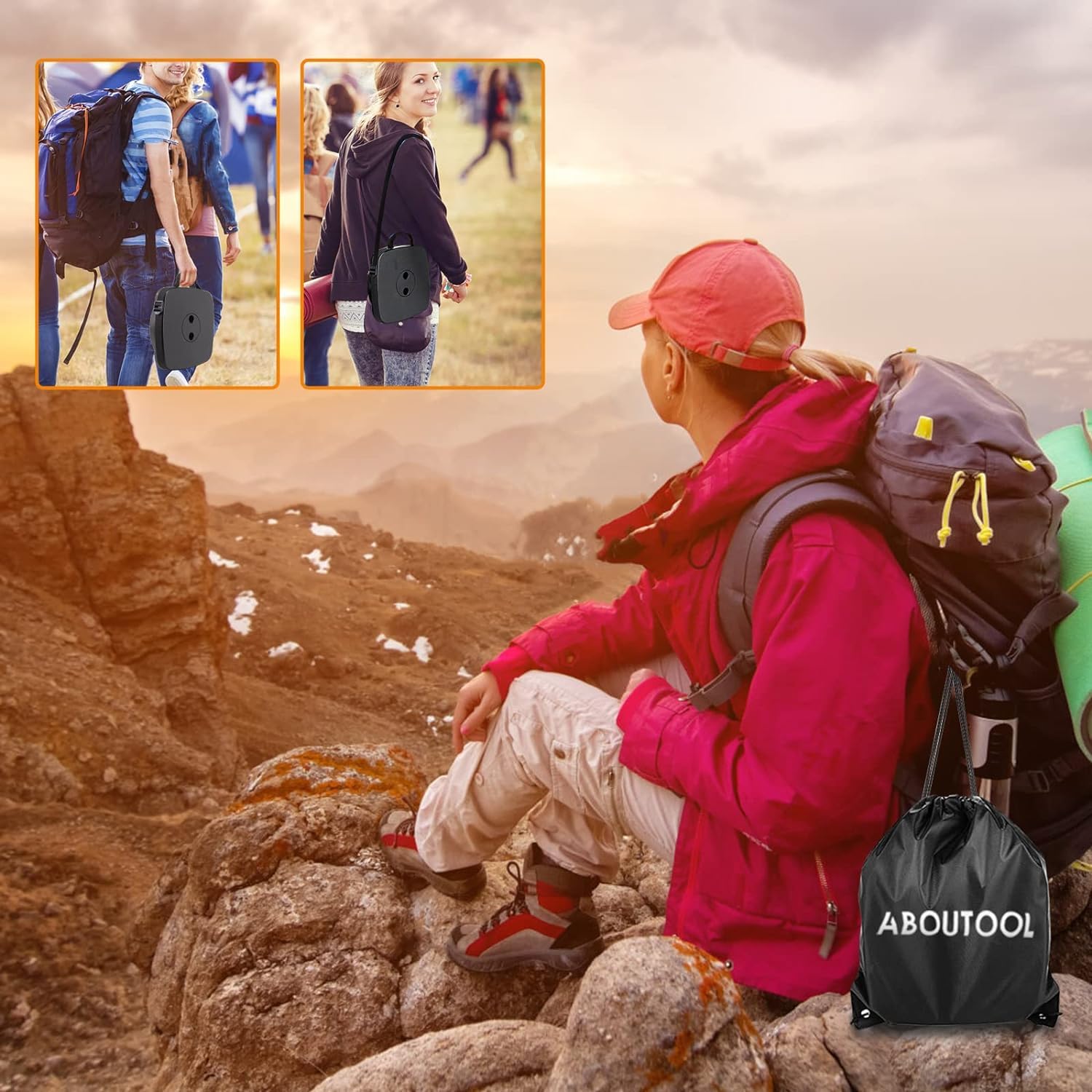 Confezione da 2 sgabelli pieghevoli da campeggio, sgabelli quadrati portatili, sgabelli pieghevoli con cuscino elastico e borsa in nylon regolabile, robusto sgabello telescopico pieghevole, carico