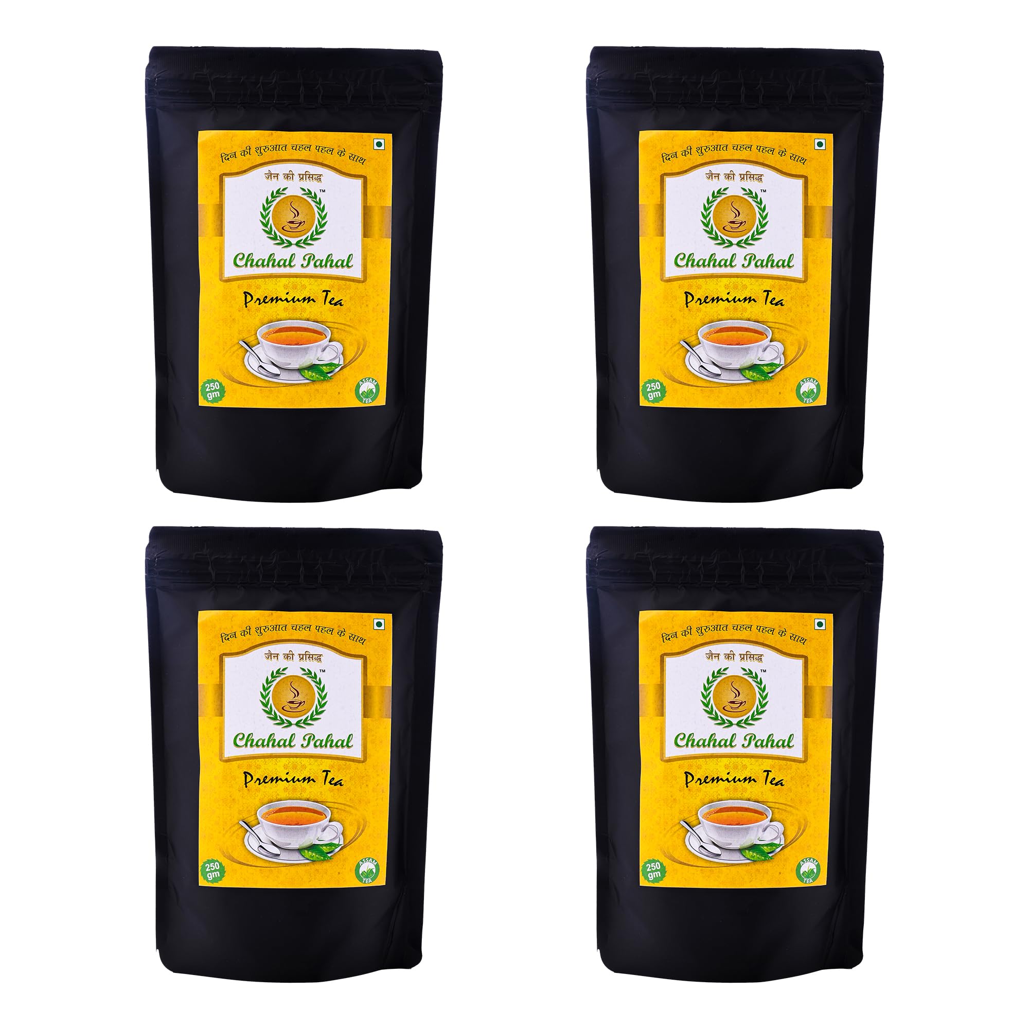 Chahal Pahal Tea Premium Tea (Assam Tea CTC) - Pack of 4, 250gm x 4, 1 kg