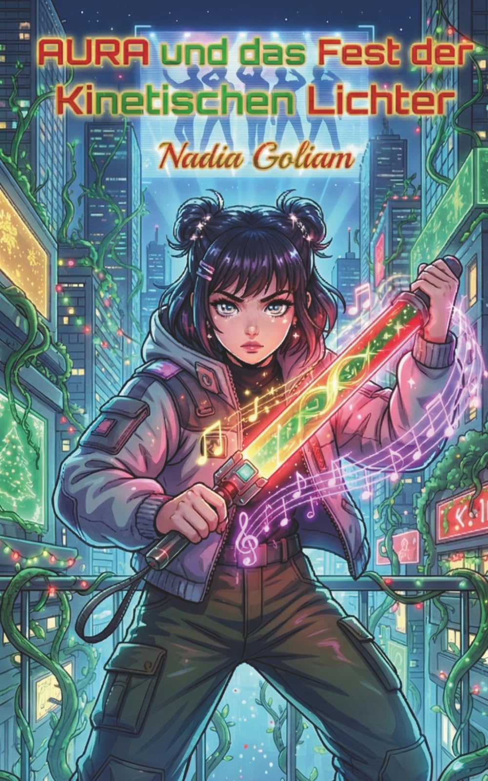 AURA und das Fest der Kinetischen Lichter: Ein K-Pop Solarpunk Roman. Hörbuch und K-Pop Songs inklusive.