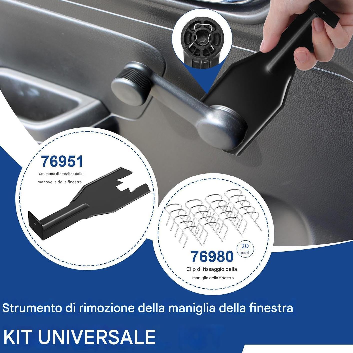 Strumento Per La Rimozione Della Maniglia: Strumento Per Il Pannello Della Porta, Clip Di Fissaggio Della Pedivella Della Maniglia Del Finestrino 'auto, Clip Di Fissaggio | Strumenti Di Rimozione