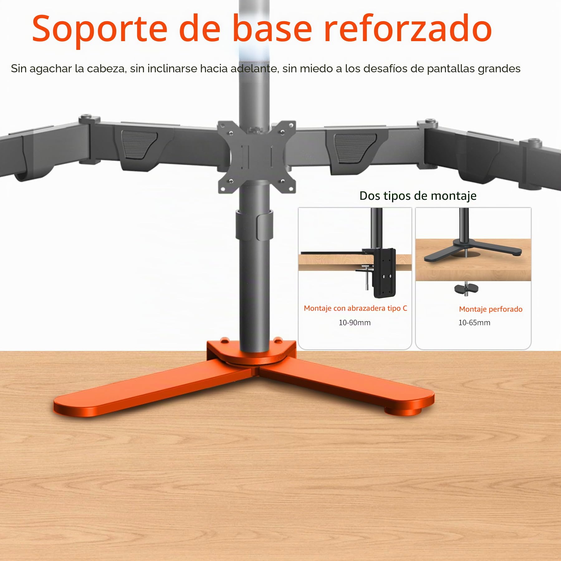 Soporte de Brazo para Monitor 6 monitores de 17 a 27 Pulgadas, Carga máxima de 9KG por Pantalla, Rotación de 360 Grados, 2 Opciones de Montaje VESA 75/100mm X35 6P