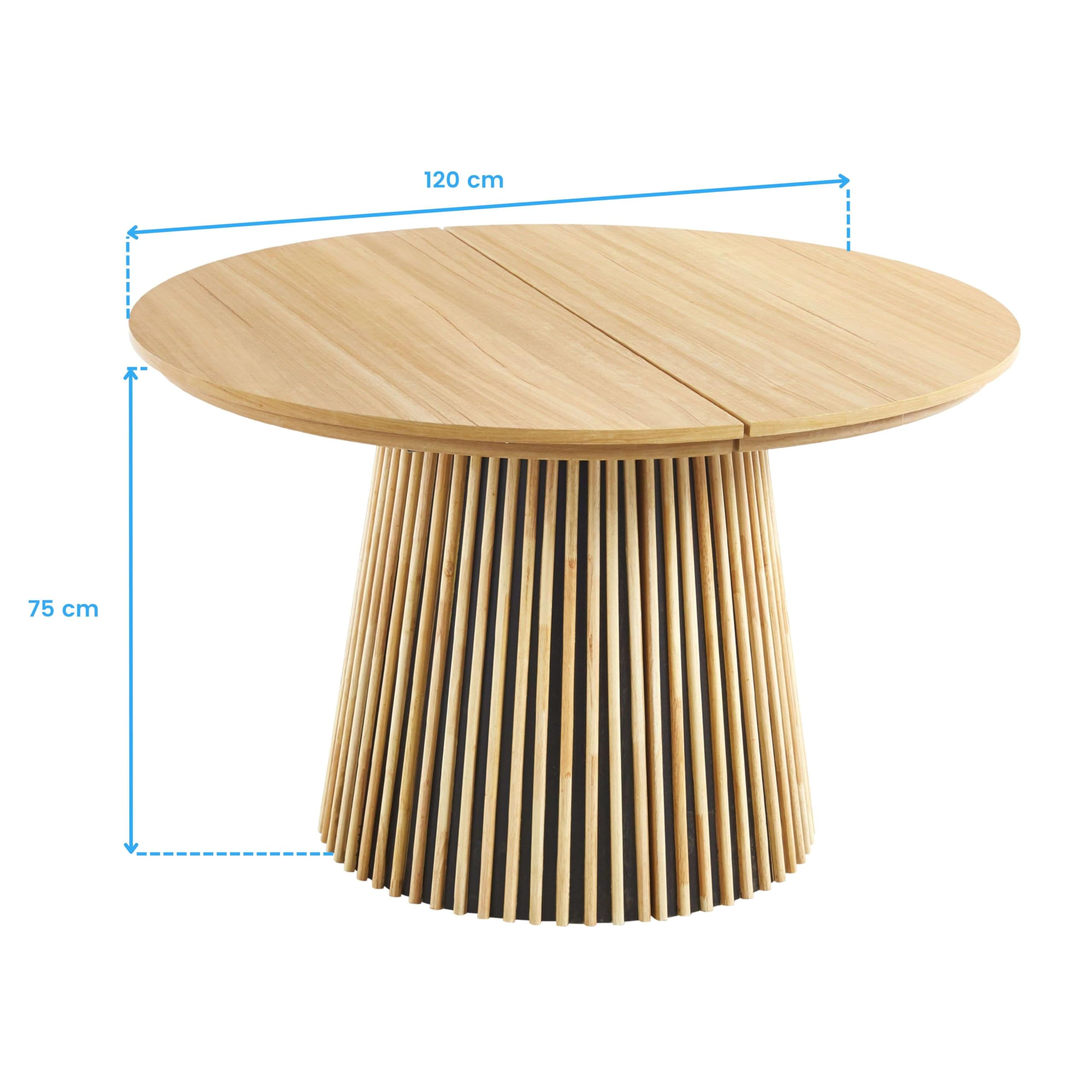 Miroytengo Mesa Comedor Extensible Redonda Árbol Salón Roble Claro 120-160-200x75x120 cm