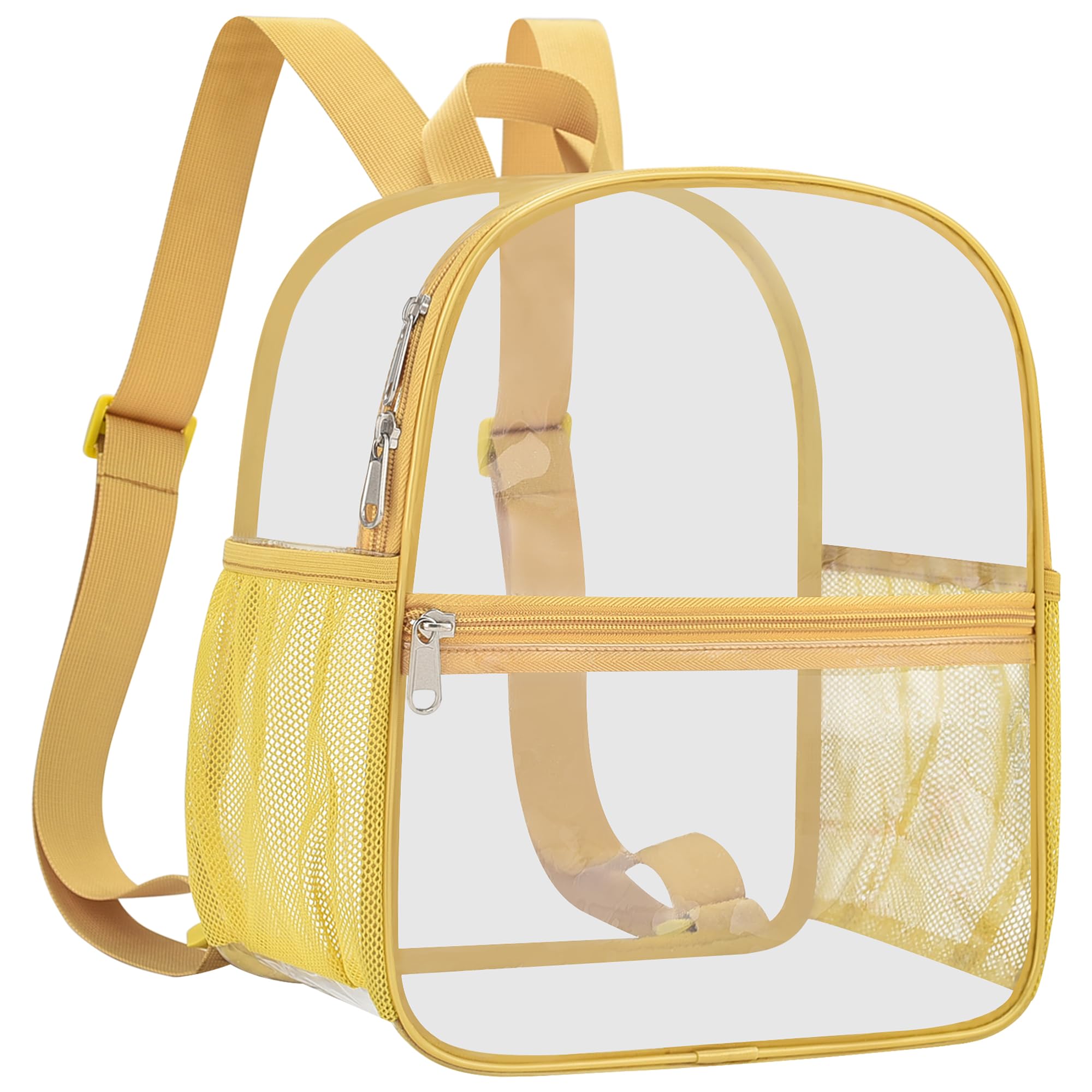 Slumou Clear Backpack for Stadium Events 11.5×9.8×5, Sports Fan Backpacks | Heavy Duty PVC, Adjustable Straps, Top Handle, Small Clear Backpack for Fan, Concert, Beach, Work, Travel, Sporting