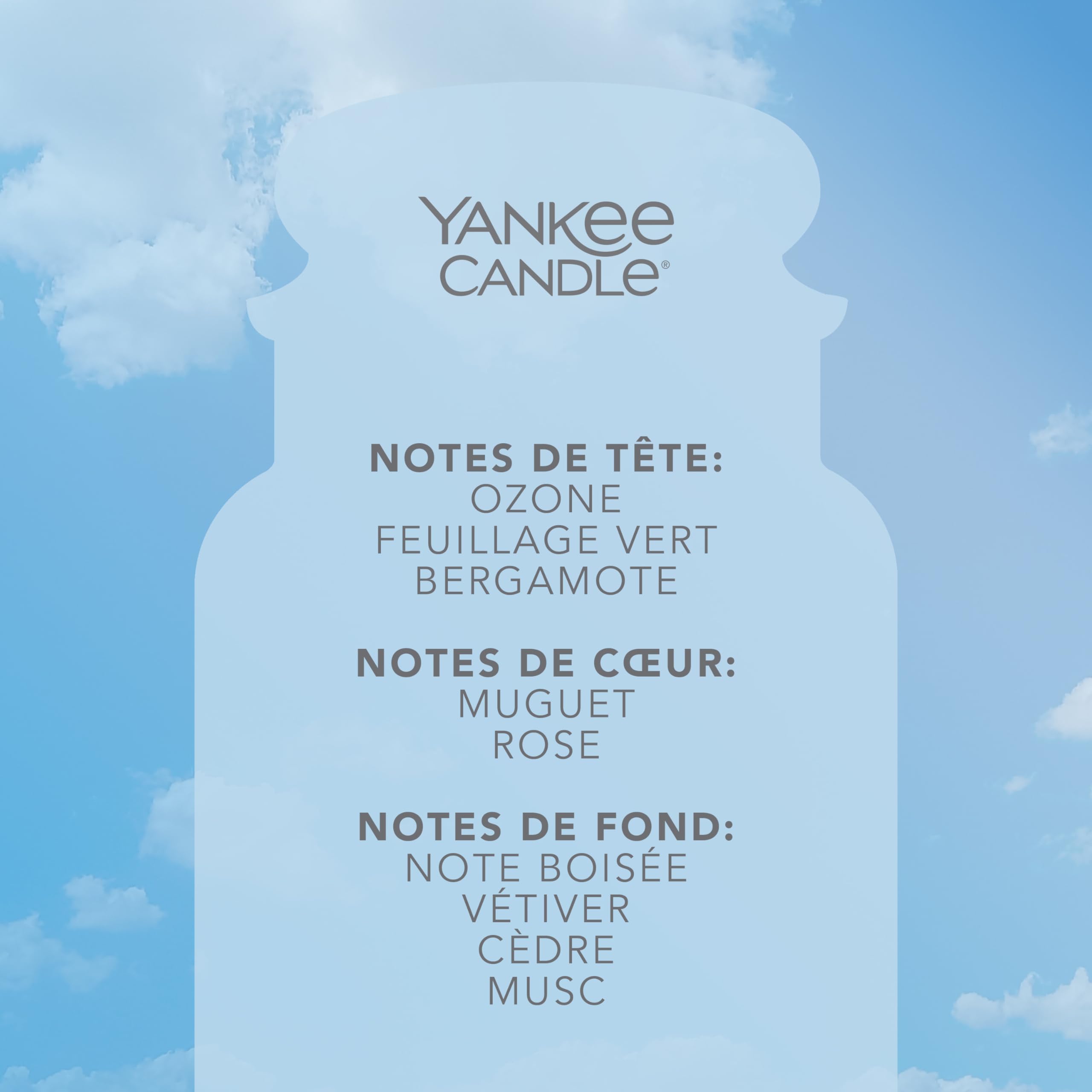 Yankee Candle bougie parfumée Coton fraichement lavé | Format jarre | Bougie longue durée jusqu’à 150 heures de combustion | Cadeaux pour femmes
