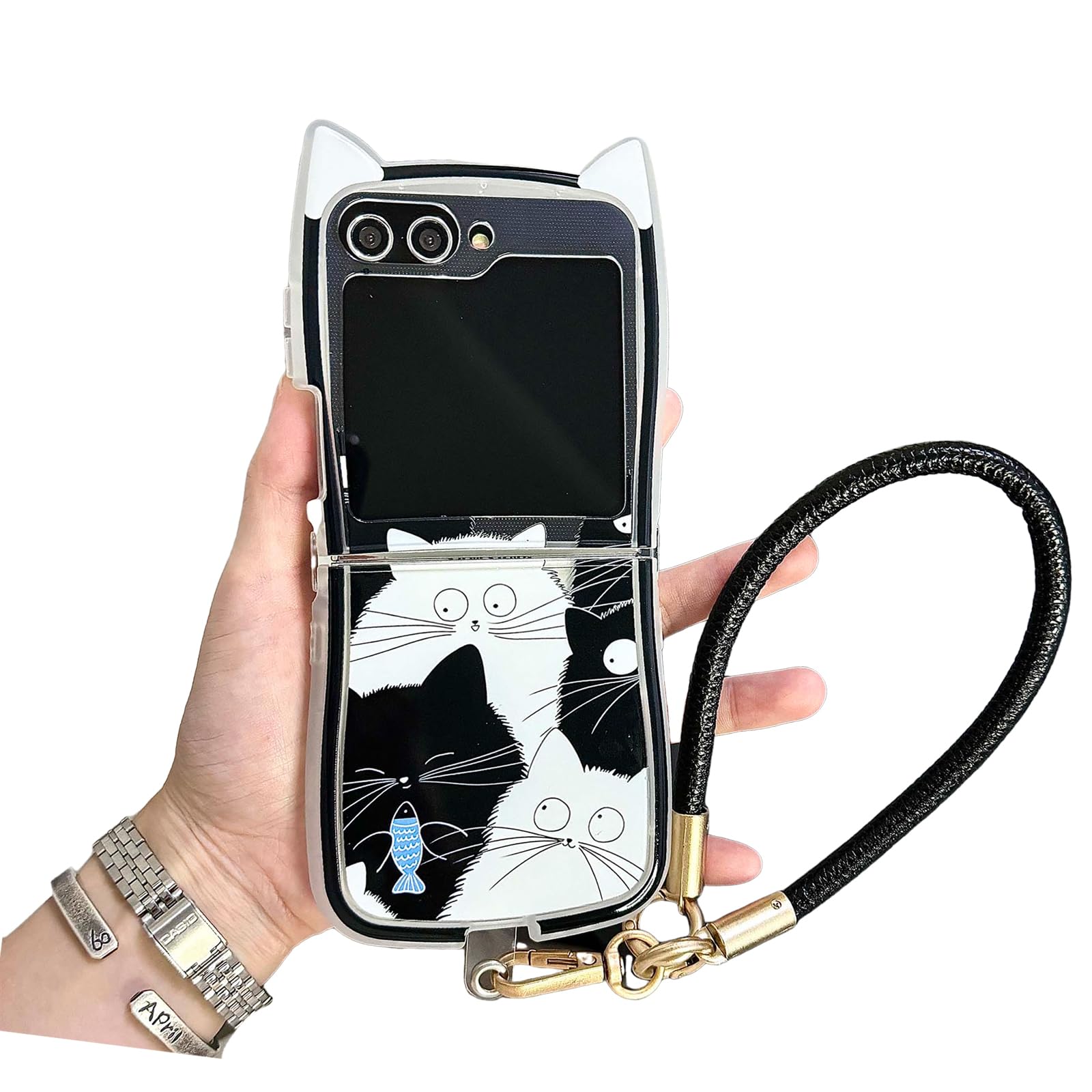 Amazon.co.jp: RUIKER Samsung galaxy z flip6 用 ケース 猫耳 動物
