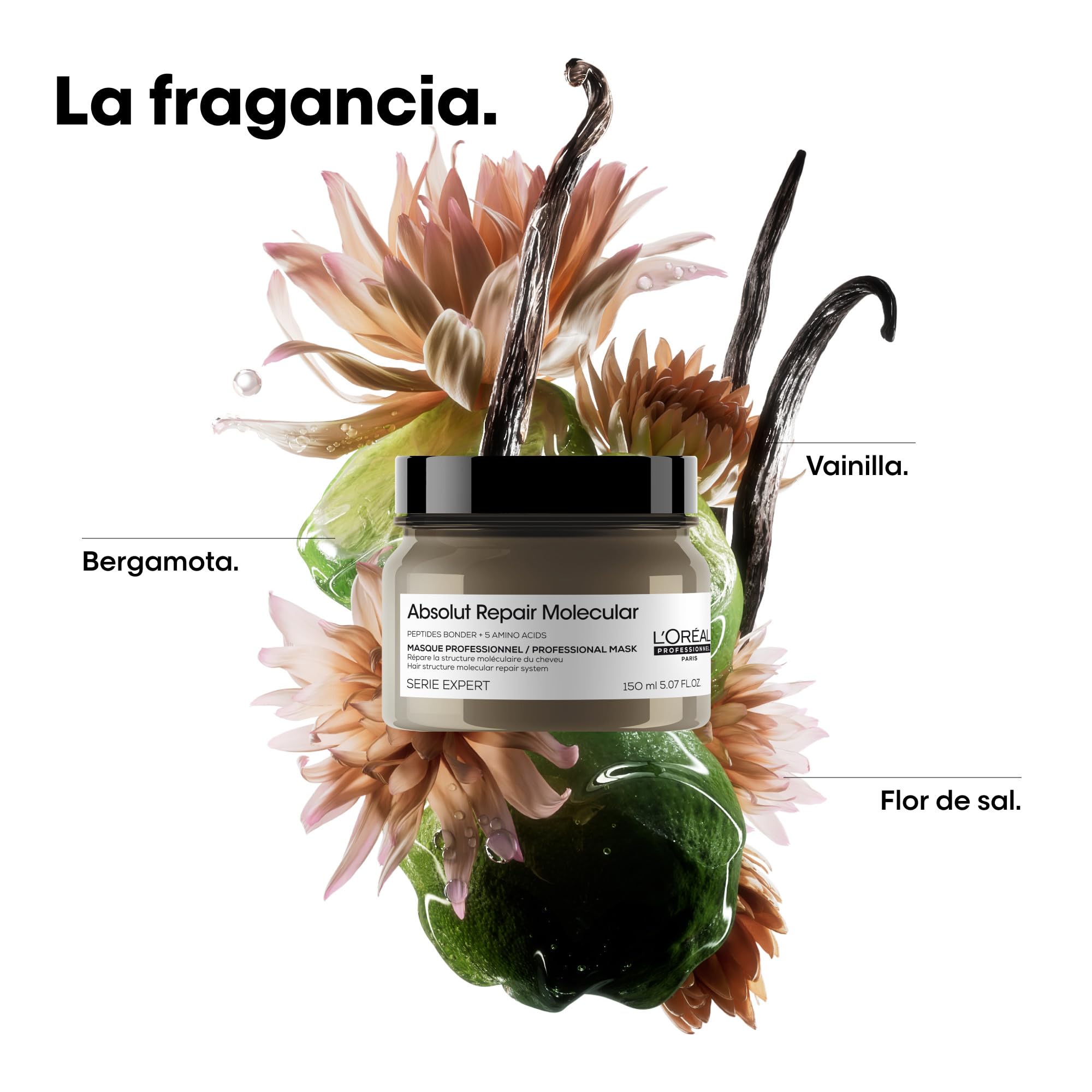 L'Oréal Professionnel Maska do włosów uszkodzonych strukturalnie, głęboka, molekularna naprawa dla większej elastyczności, z wiązaniami peptydowymi i 5 aminokwasami, seria Expert, maska molekularna