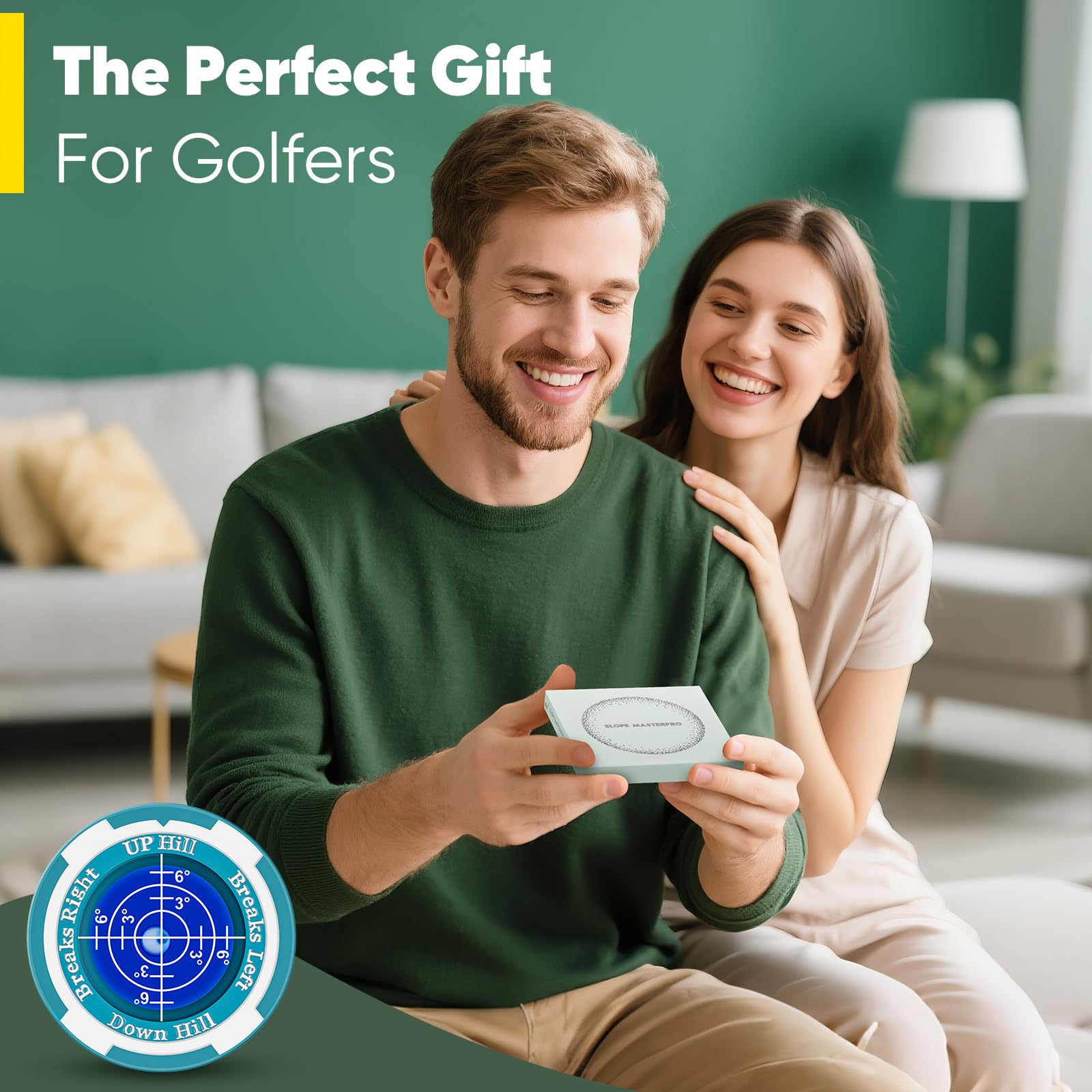 GreenNav Pro-High Precision Golf-Lesegerät & Golfballmarker mit horizontaler Wasserwaage, wesentliche Neigung und Putt-Linie, Lesehilfe, Golfzubehör für Männer und Frauen