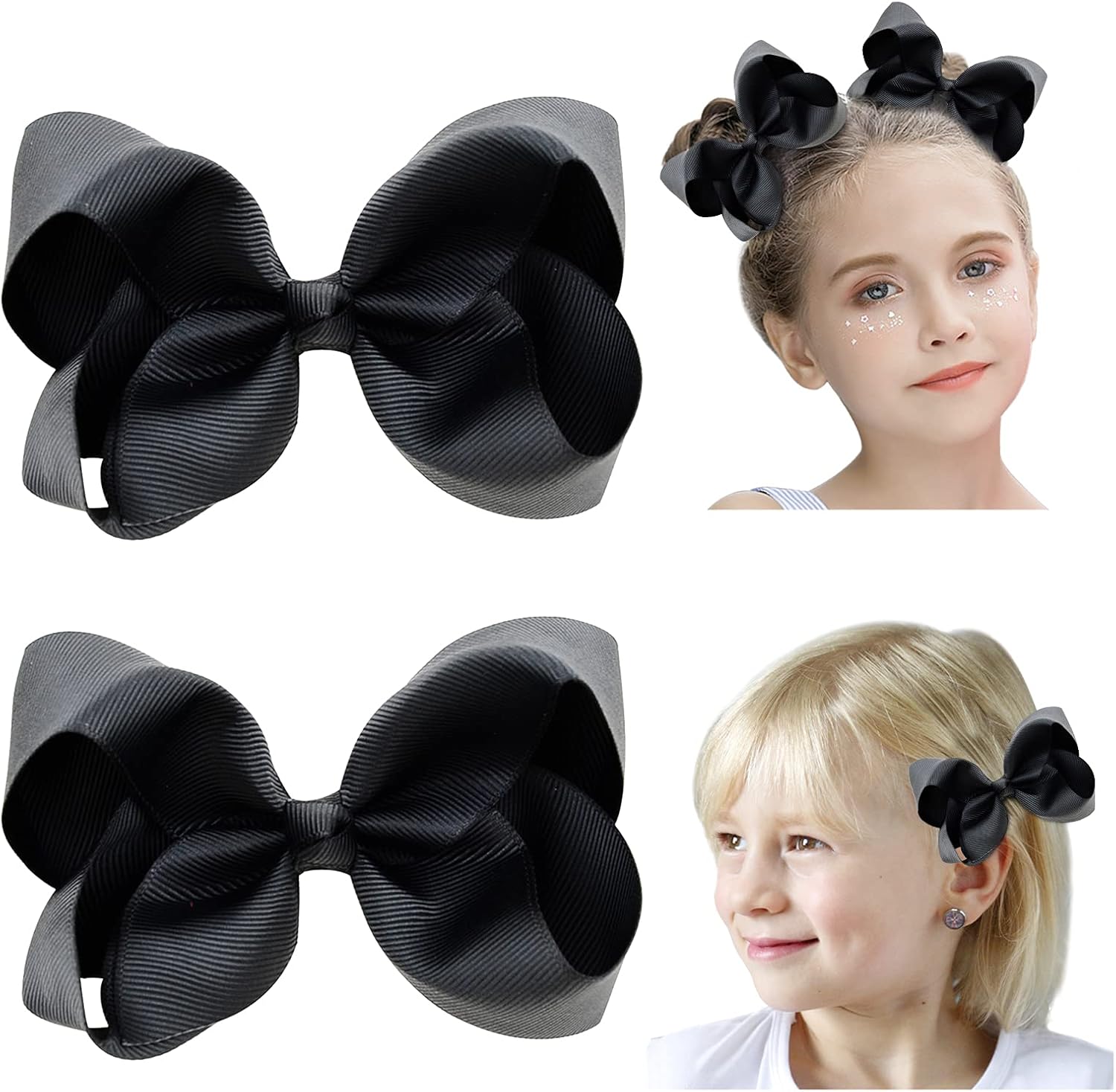 DEEKA 4″ Hand-Made Basic Bows Solid Color Bows Set of 2 DEEKA 4″ Hand-Made Basic Bows Solid Color Bows Set of 2