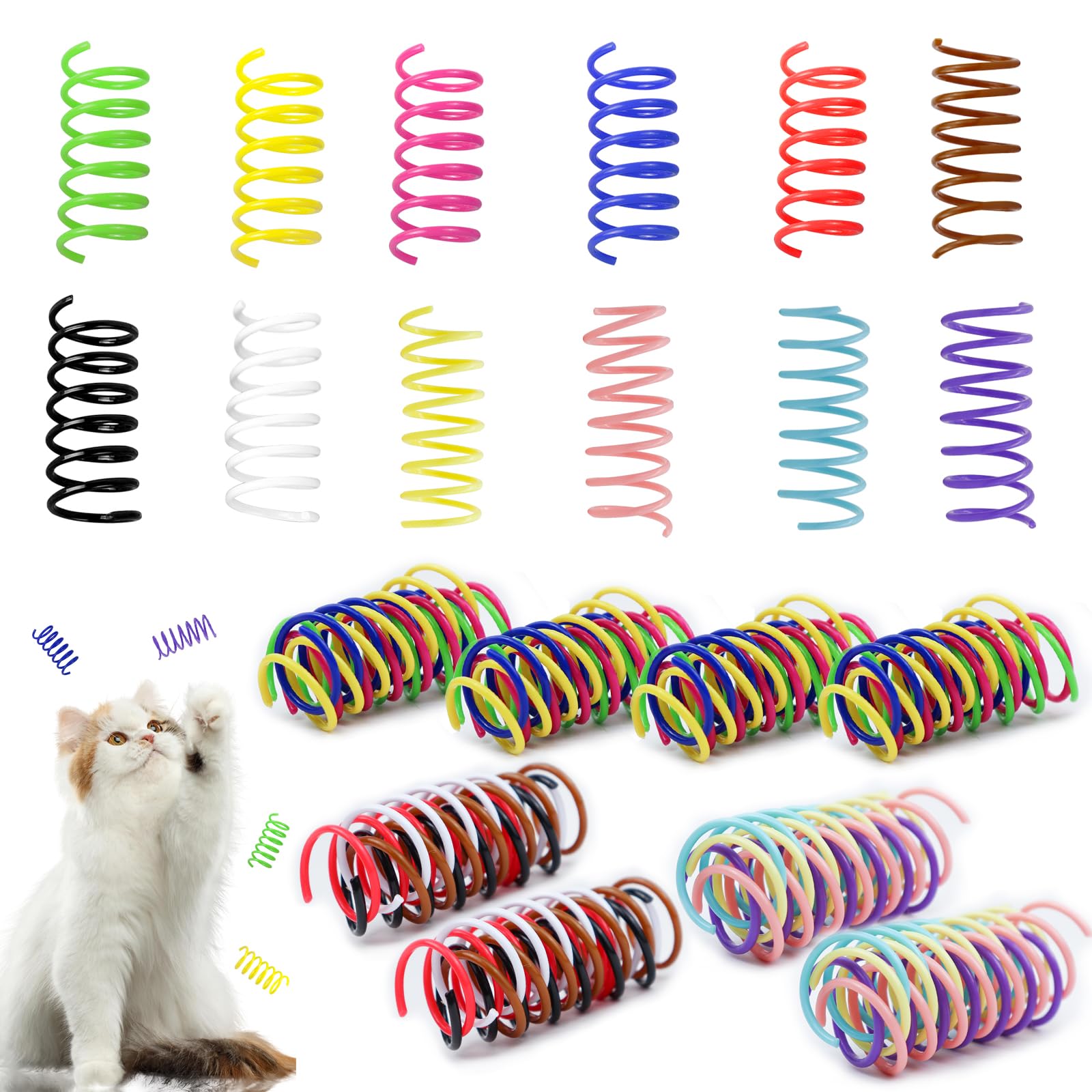 Andiker 32 Pcs Cat Spring Toys