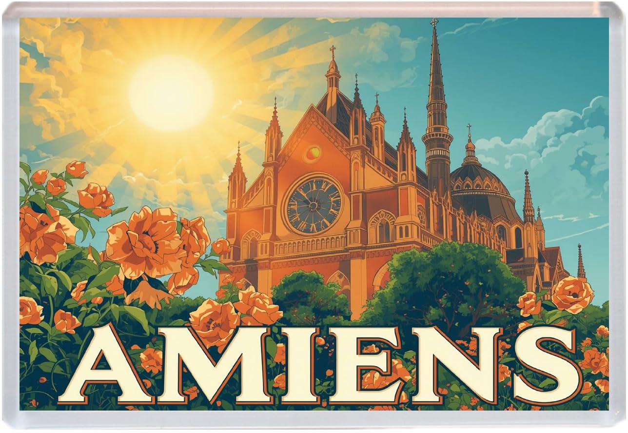 Baked Bean Store Multicolor Amiens - France - Jumbo Artistic Fridge Magnet 96 X 67Mm Bbsfhm3141
