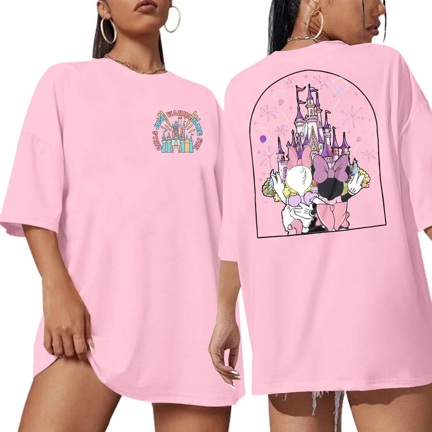 Magic Kingdom Shirt Women Girls Just Wanna Have Fun Shirt Girls Trip T-Shirt Cute Magical Tee Summer Vacation Tops