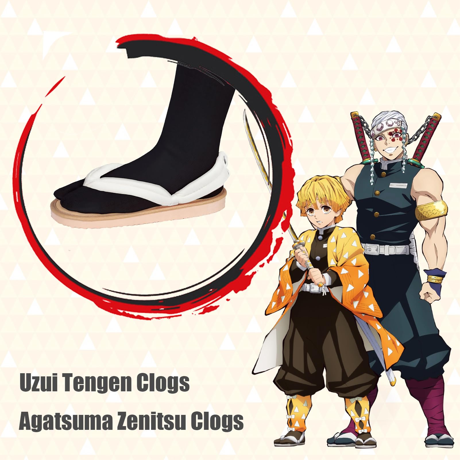 Clogs für Tanjirou Nezuko Zenitsu Cosplay Japanische Geta Schuhe Sandalen Flip Flops + Tabi Socken