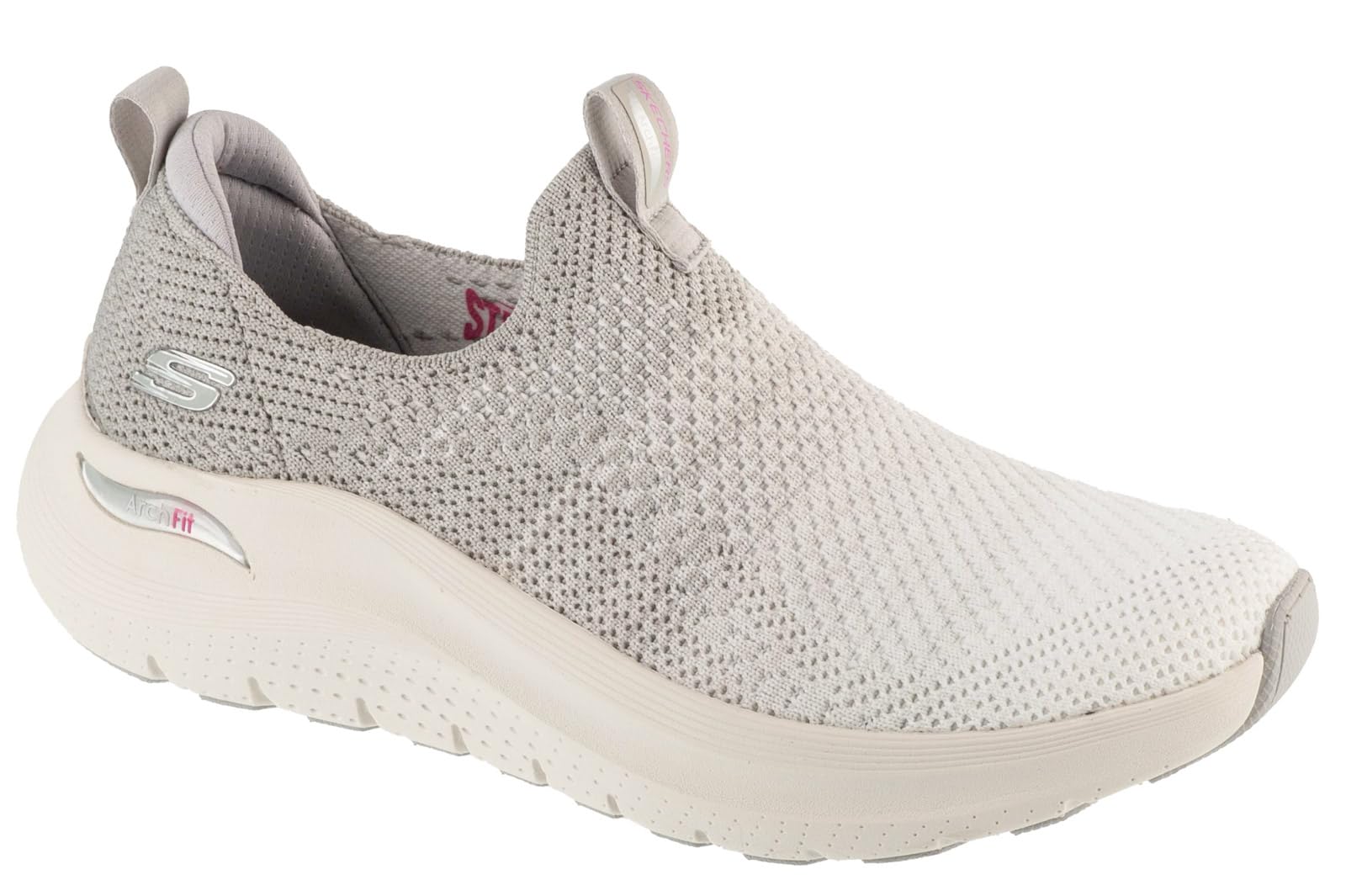 Skechers Women's Arch Fit 2.0 Sneaker, Light Gray Knit/Trim, 4.5 UK