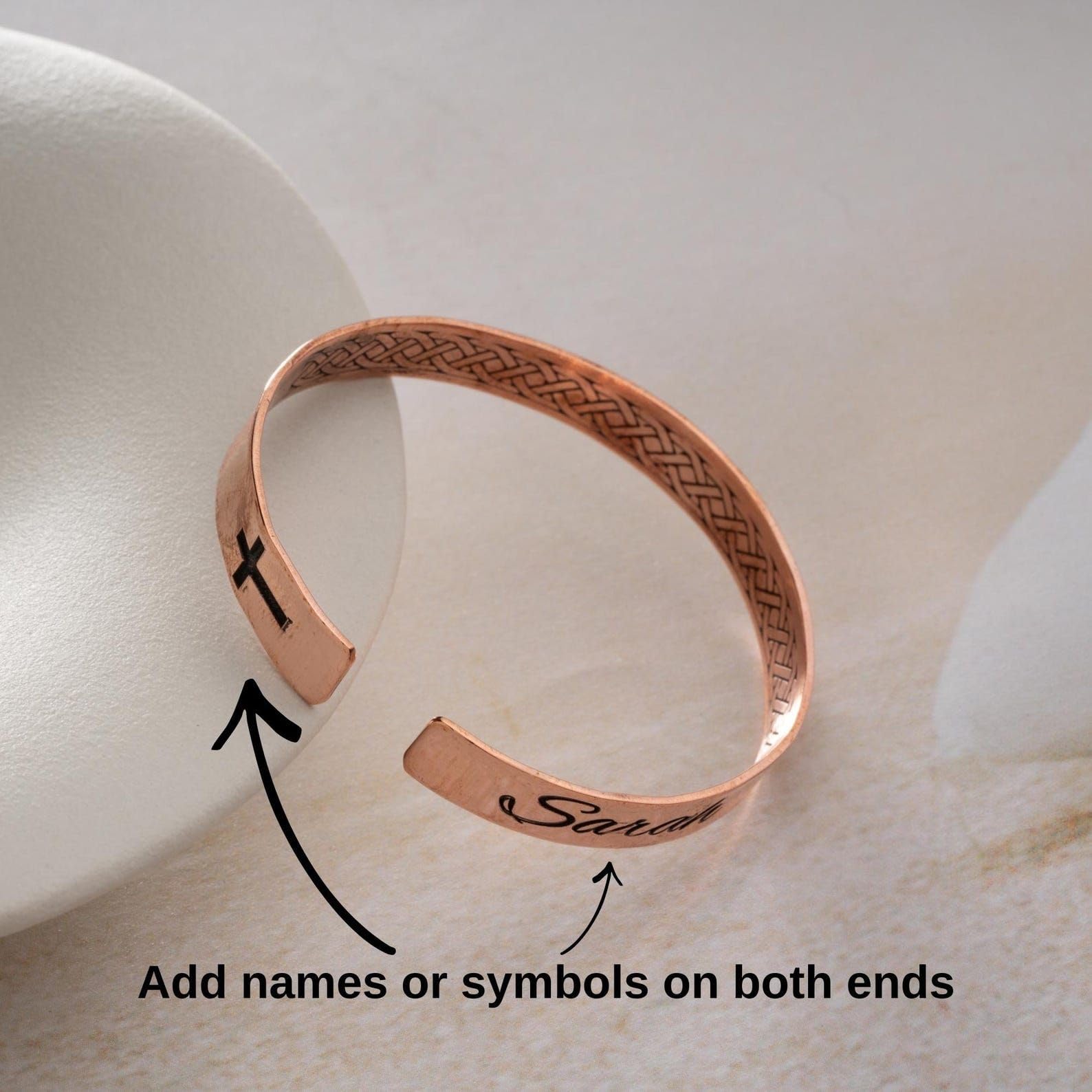 Pulsera de cobre ajustable hecha a mano Unisex pura cobre curación de la joyería de diseño celta