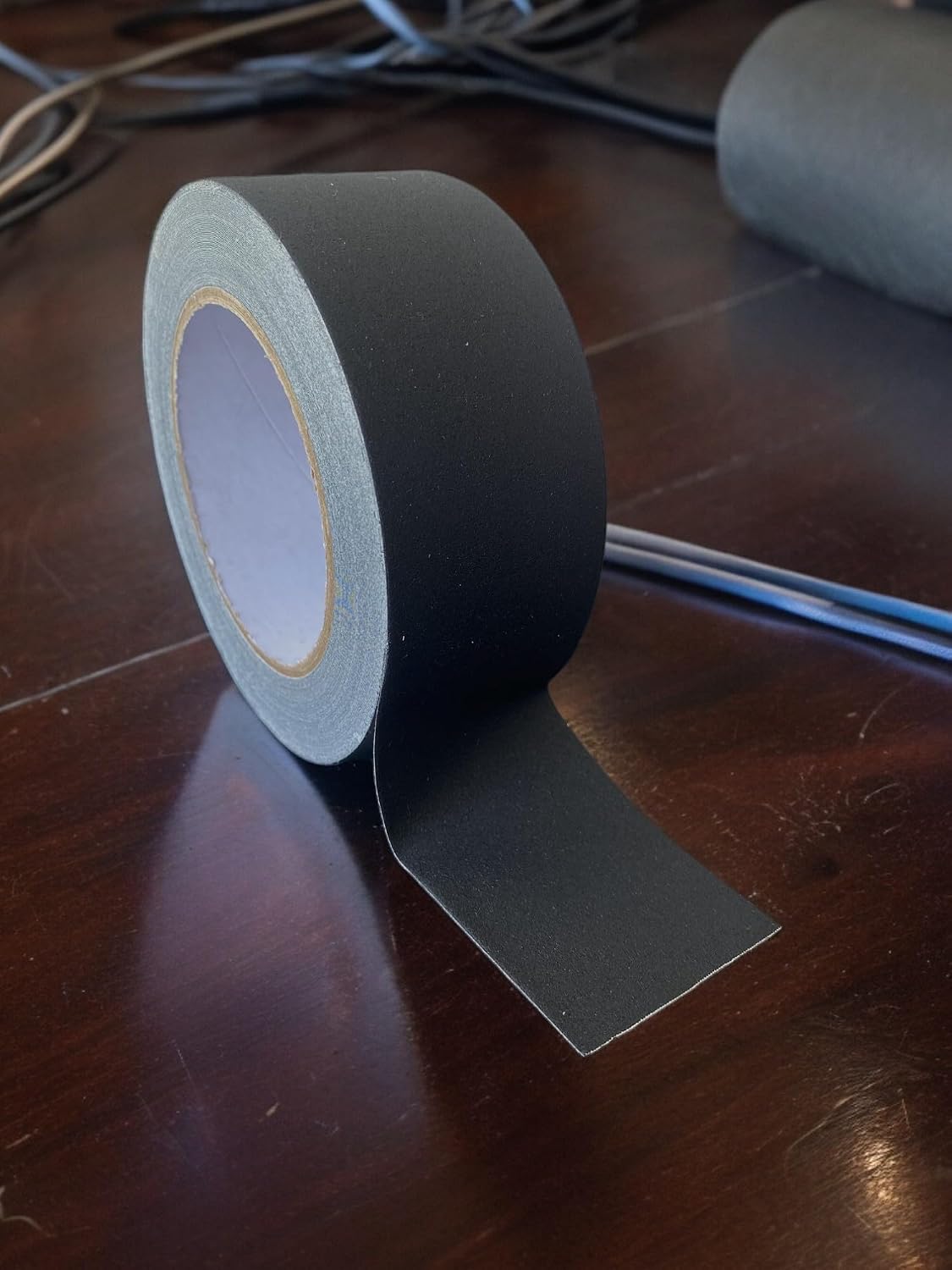 Gaffer's Tape, Premium Matte Black Cloth Tape, for Floor & Wall, No Residue. Pro Non-Reflective Fabric Gaff Tape for Cords, Cables, etc.